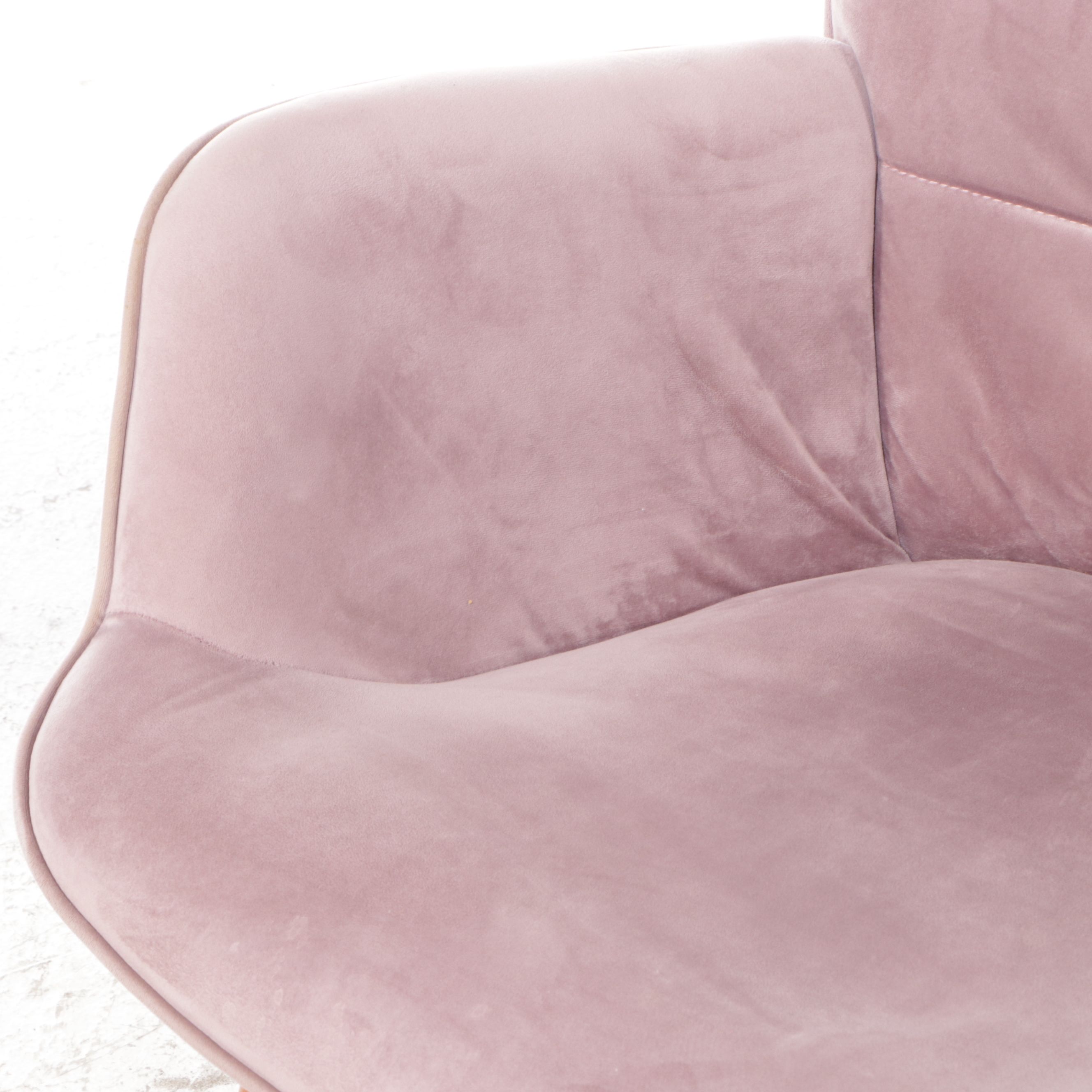 Pair of Mid Century Modern Style Upholstered Armchairs and Ottoman