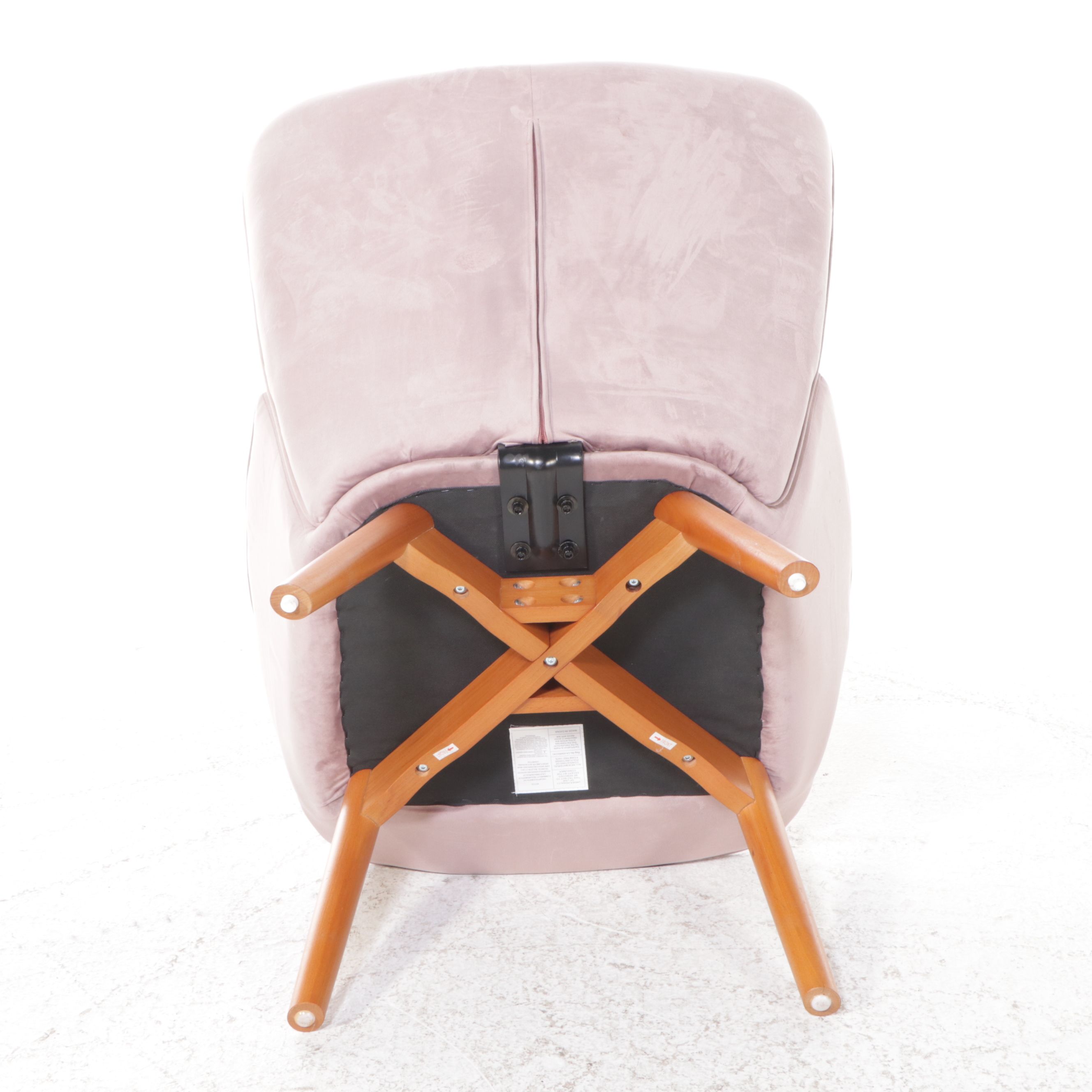 Pair of Mid Century Modern Style Upholstered Armchairs and Ottoman