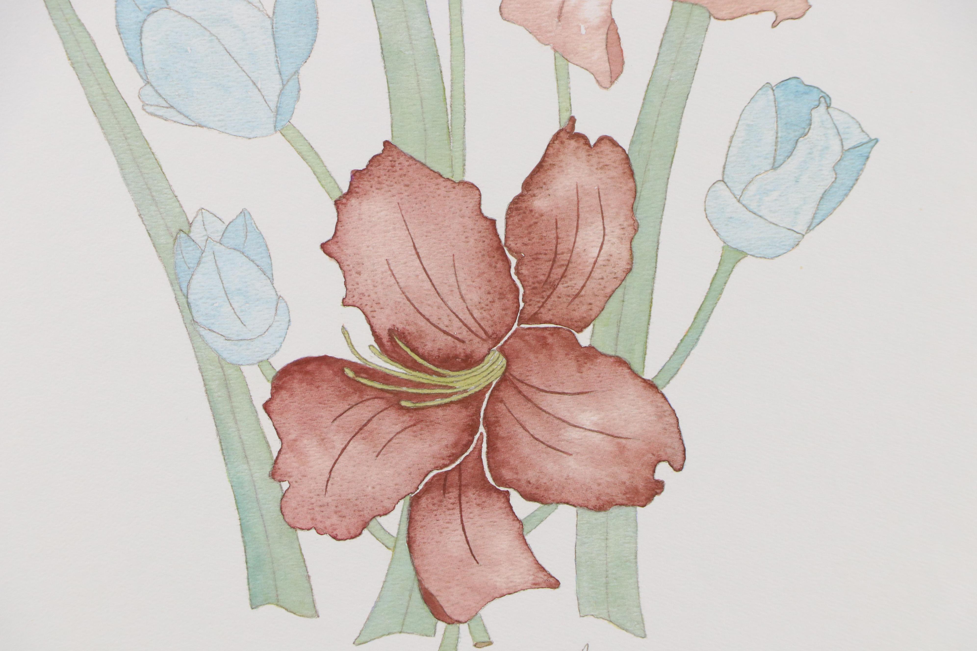 Pat Moran Offset Lithograph "Floral Enchantment," circa 1985