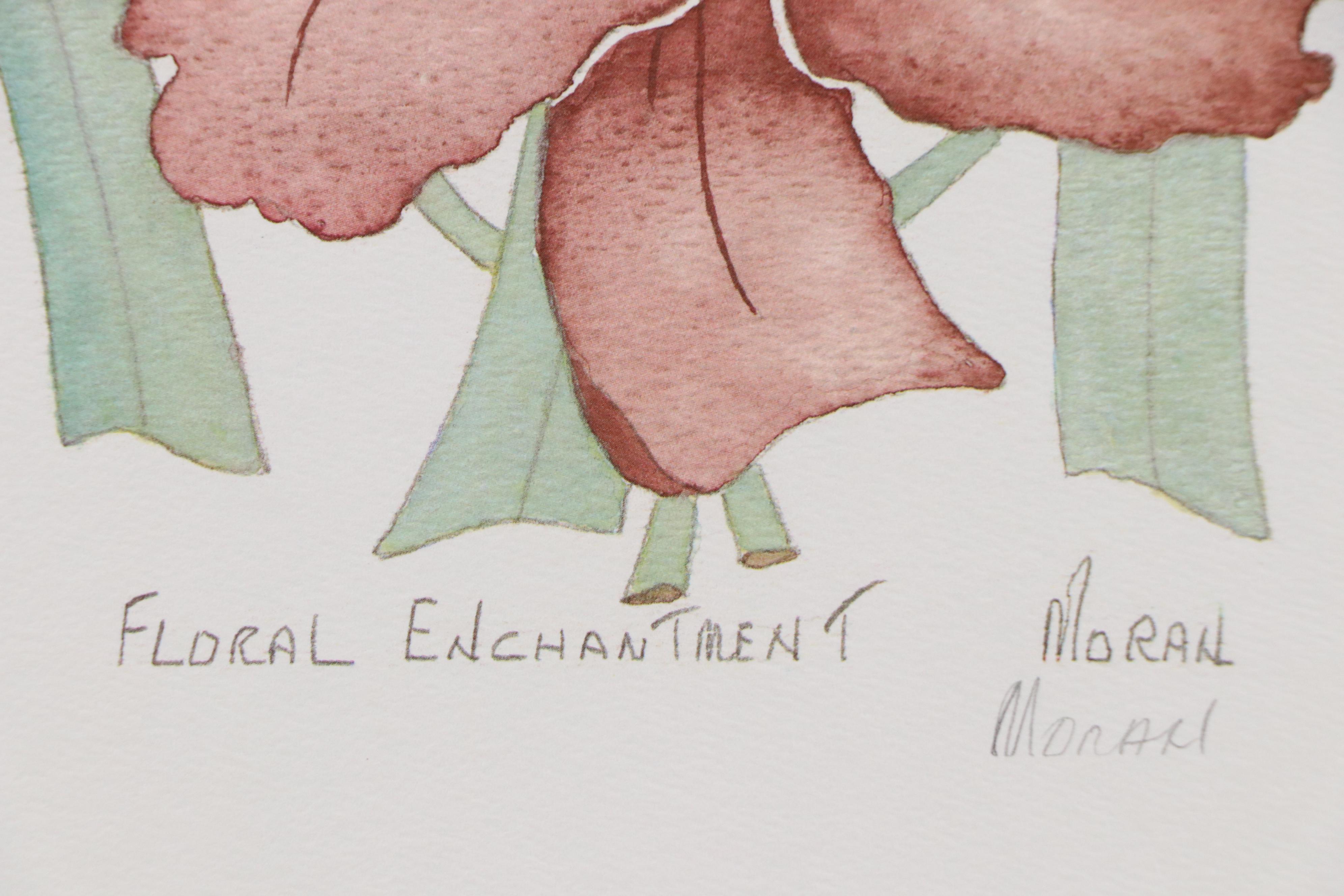 Pat Moran Offset Lithograph "Floral Enchantment," circa 1985