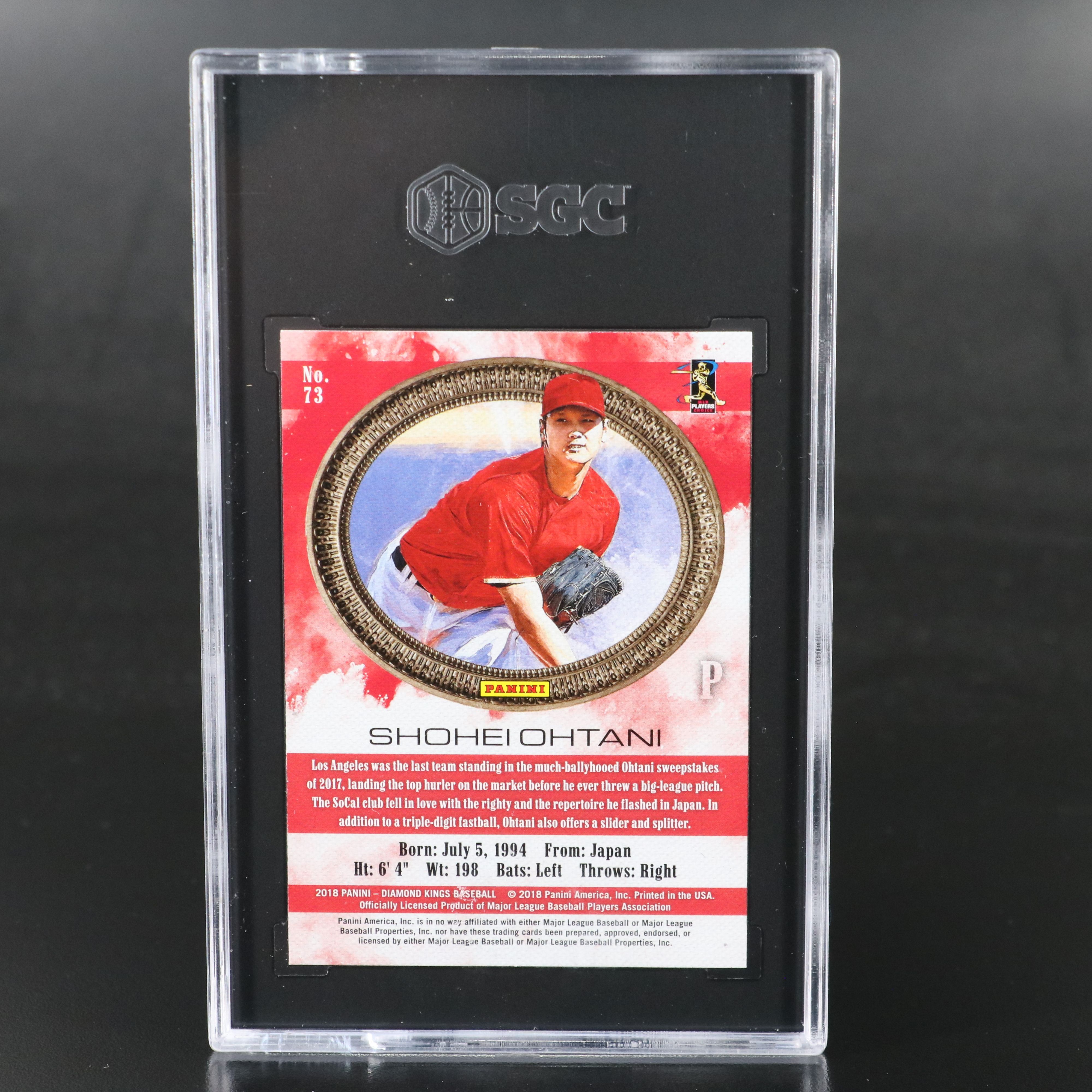 2018 Diamond Kings Shohei Ohtani Rookie Baseball Card Graded SGC 10