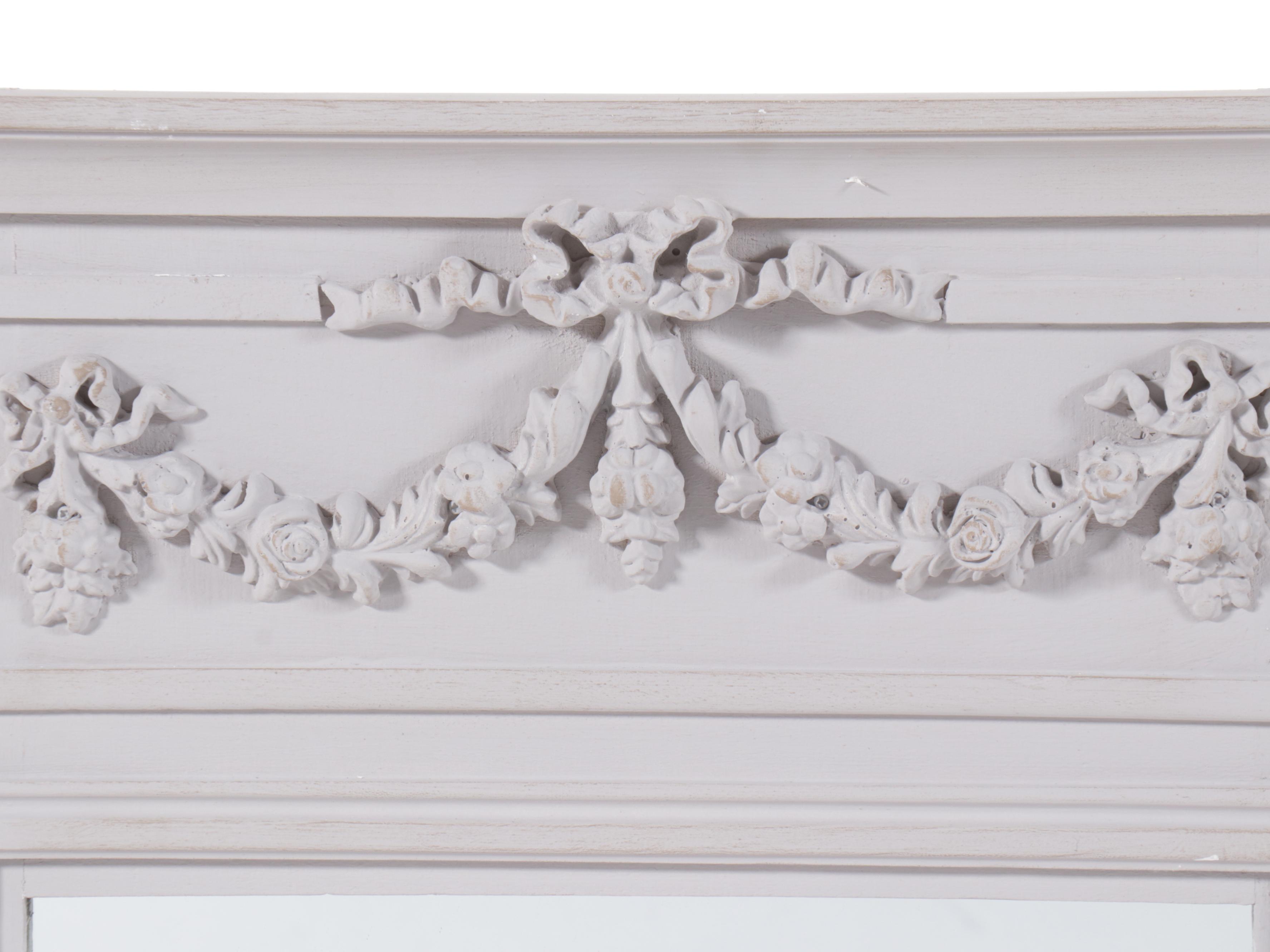 Louis XVI Style Painted Wood Framed Wall Mirror