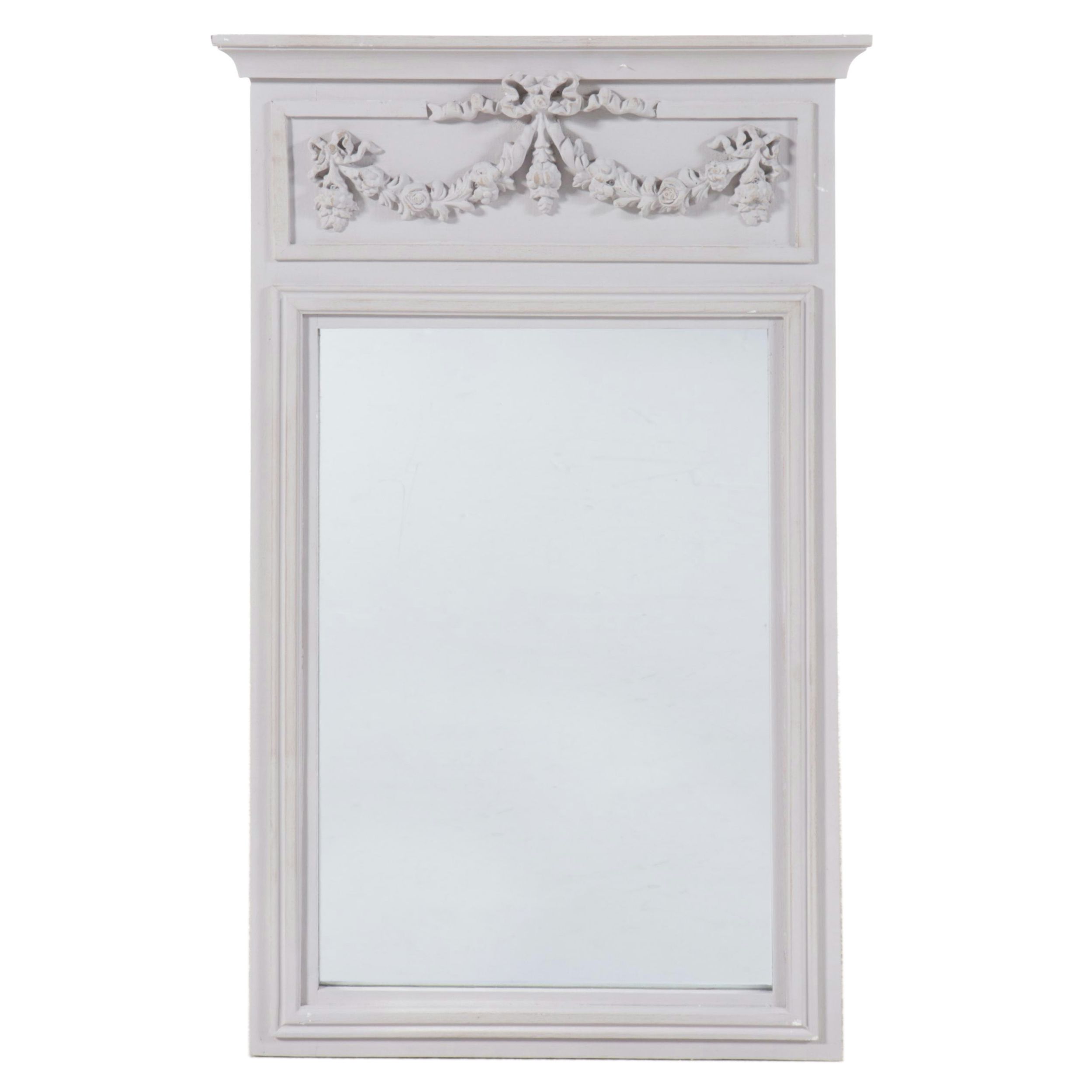 Louis XVI Style Painted Wood Framed Wall Mirror