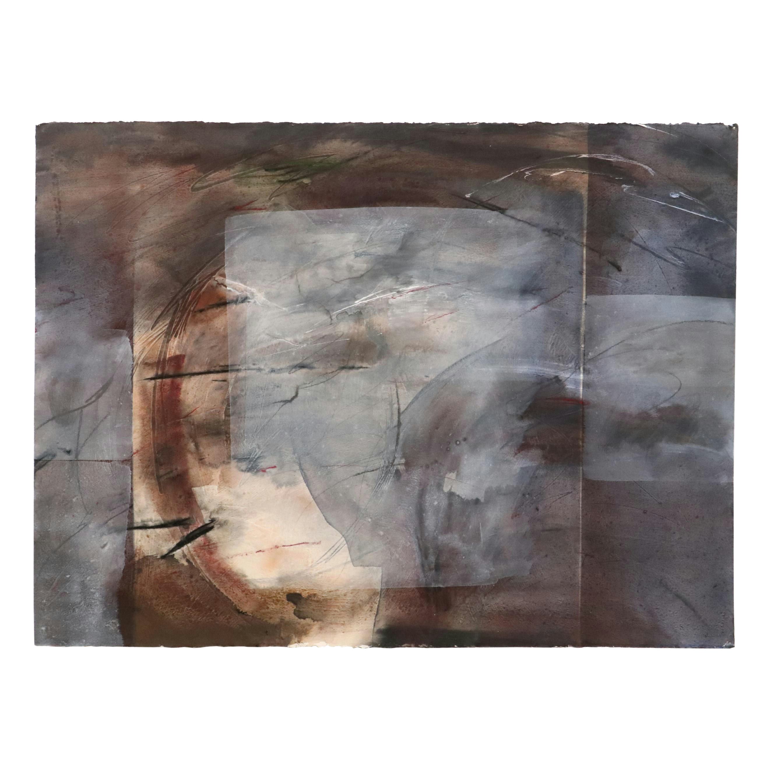 Julie Belnick Abstract Mixed Media Painting, 1982