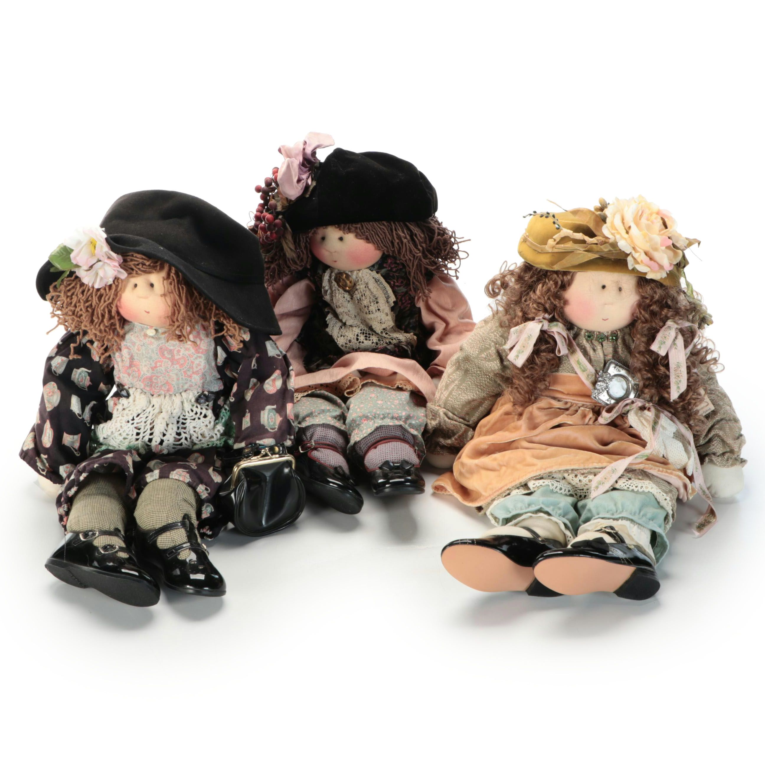 Gretchen Wilson "Regina," "Jackie" and "Sasha" Fabric Little Souls Dolls