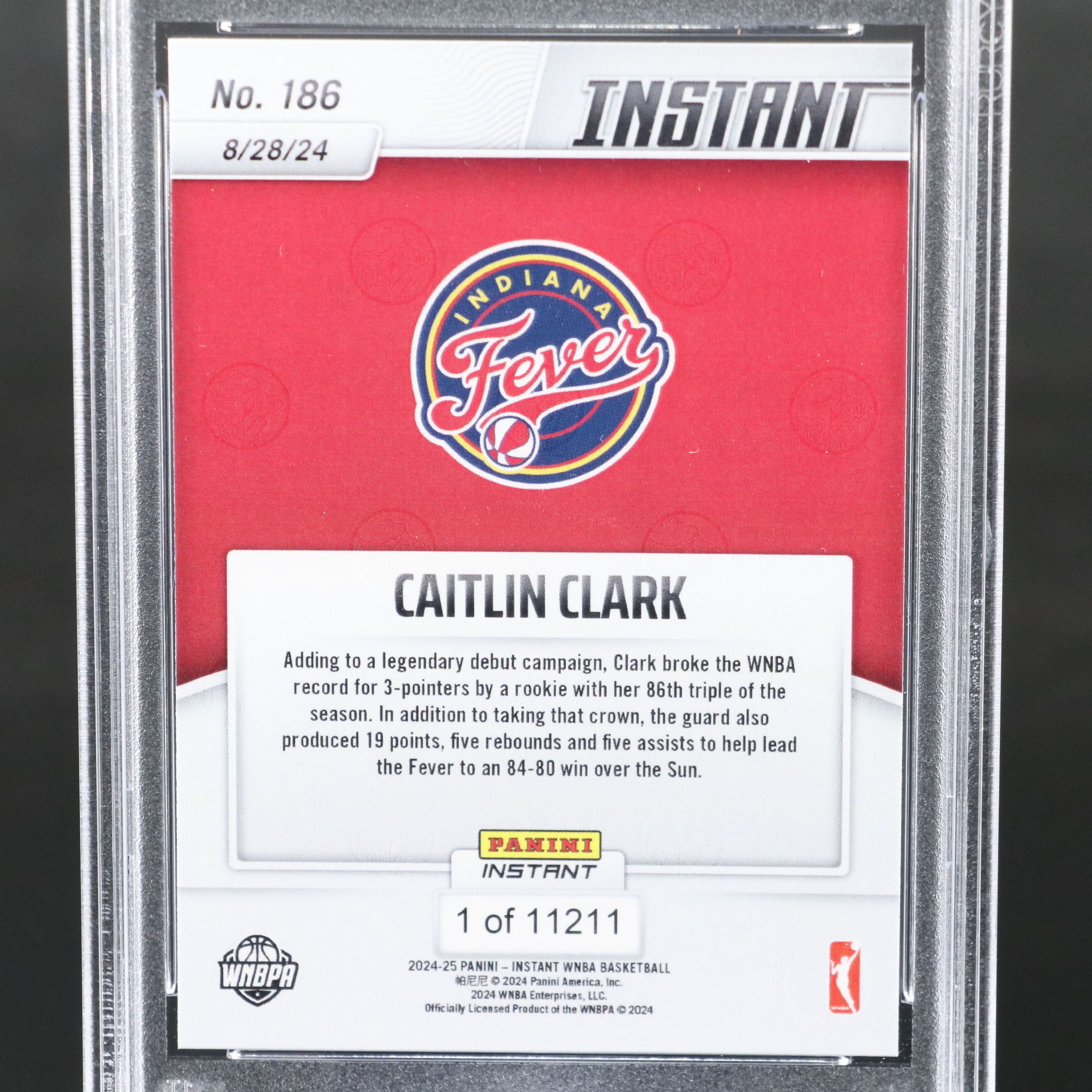 2024 Panini Instant Caitlin Clark Rookie Basketball Card Graded PSA 10