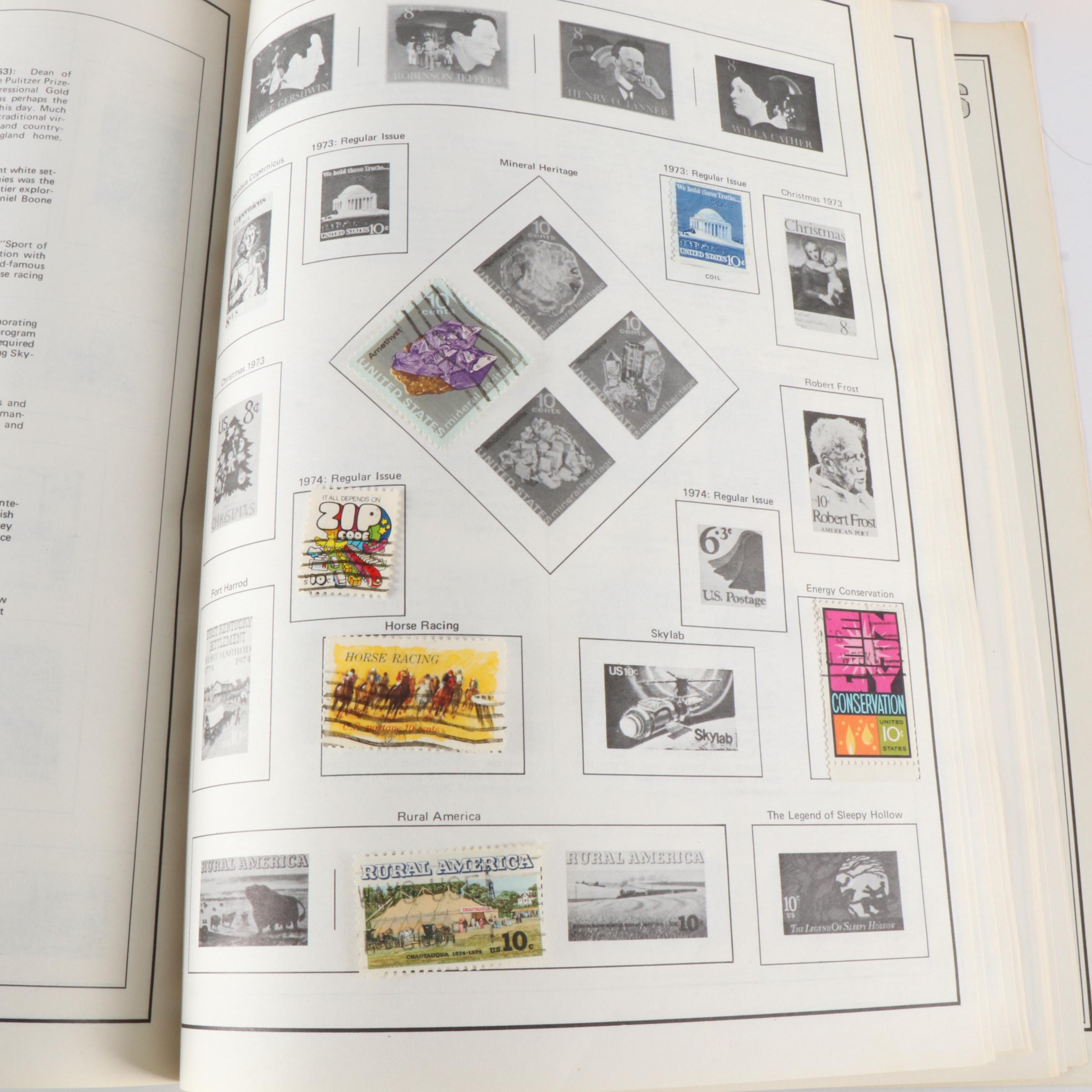 Collection of Nine Stamp Albums and Binders with Used U.S. and Foreign Stamps