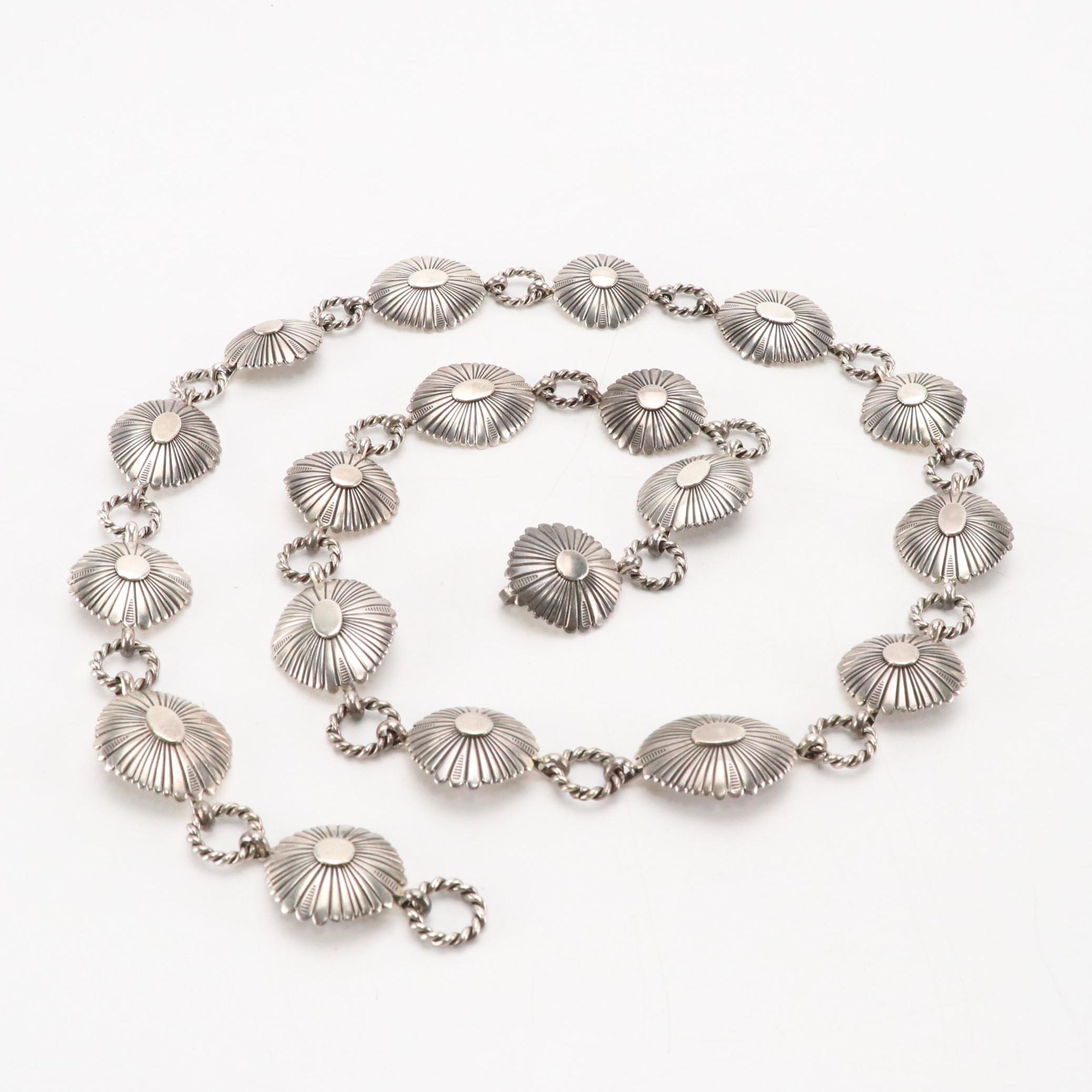 Pat Bedoni Navajo Daisy Sterling Silver Belt