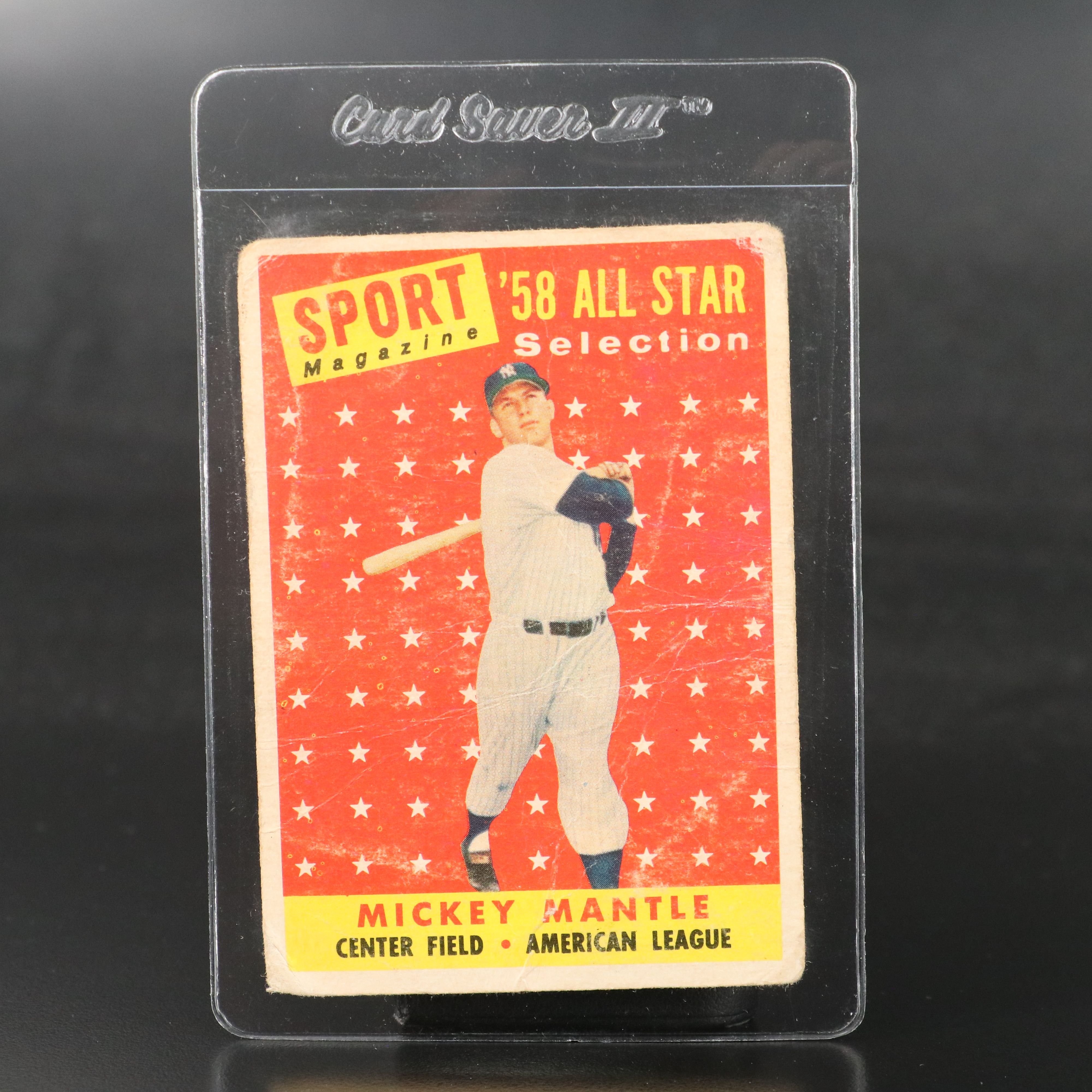 1958 Topps Mickey Mantle New York Yankees All-Star Baseball Card