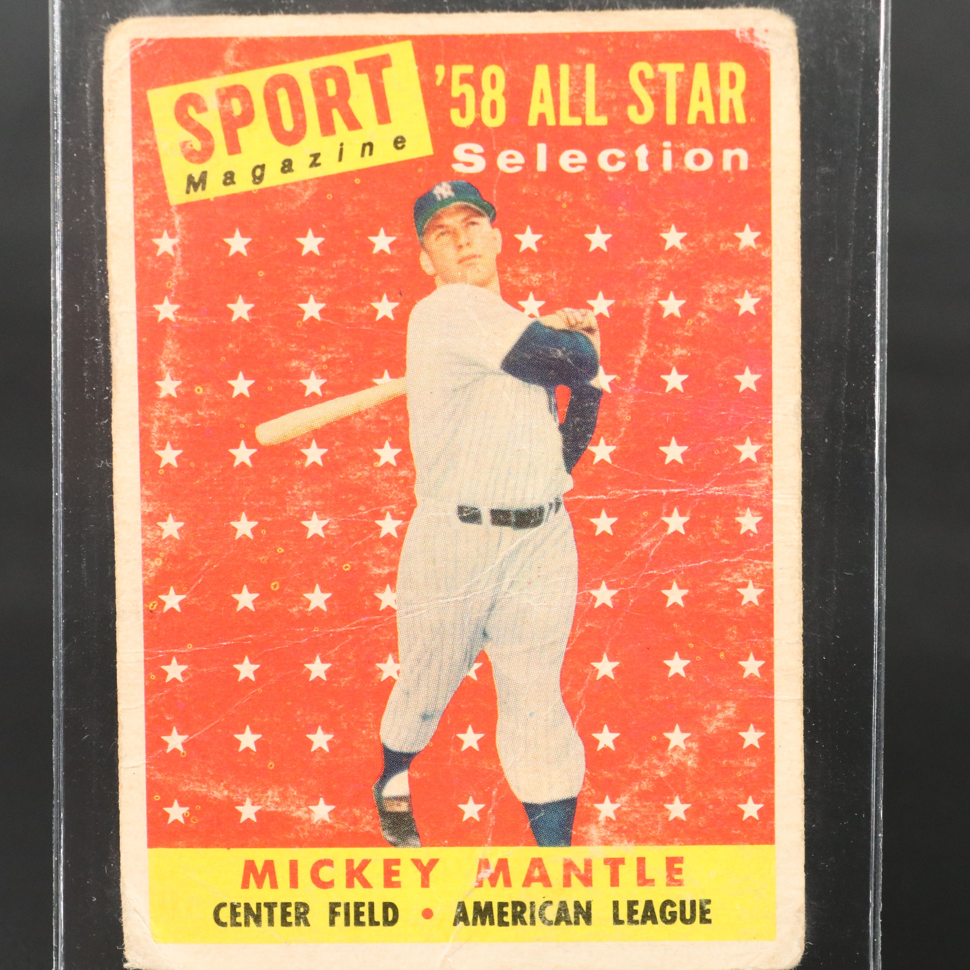 1958 Topps Mickey Mantle New York Yankees All-Star Baseball Card