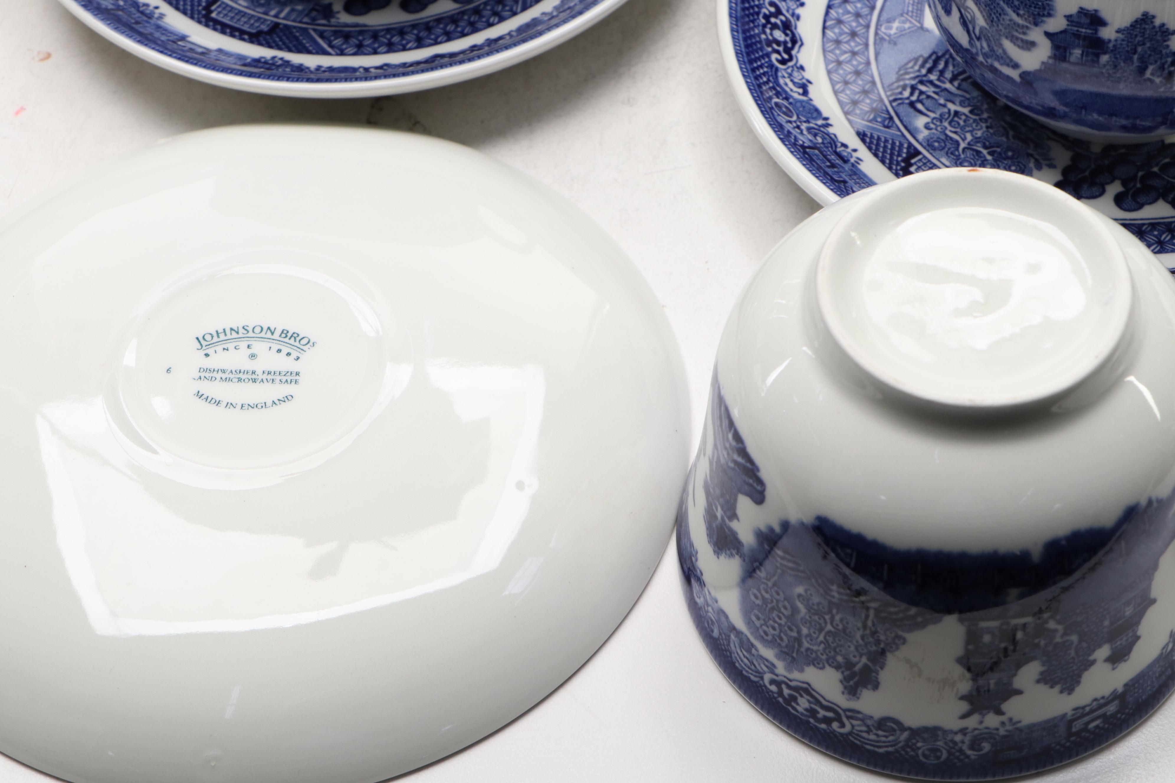 Johnson Bros. "Willow" Ceramic Dinnerware