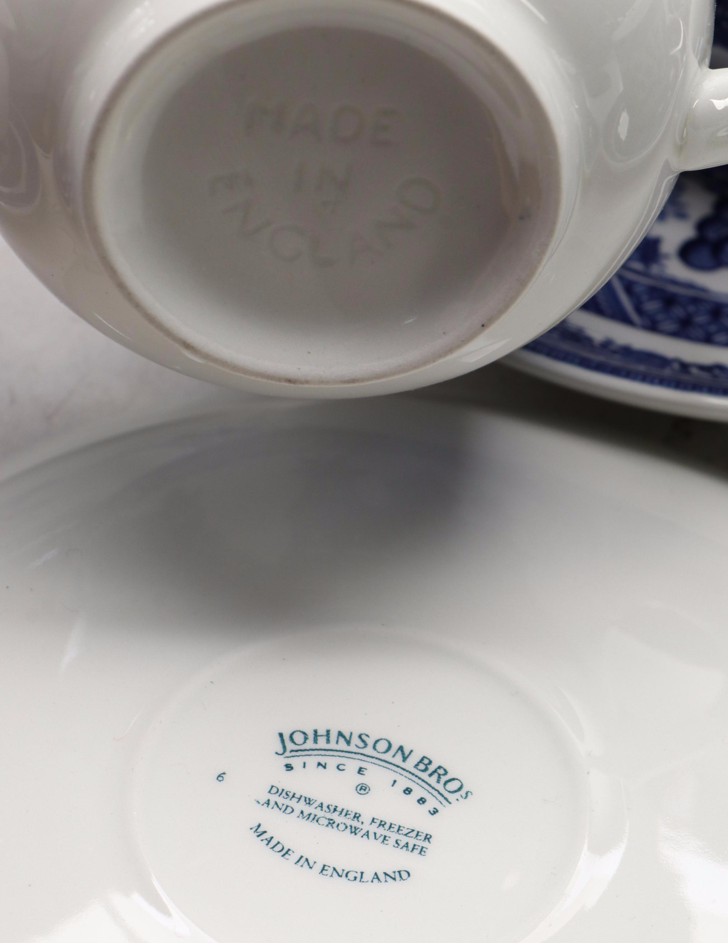 Johnson Bros. "Willow" Ceramic Dinnerware