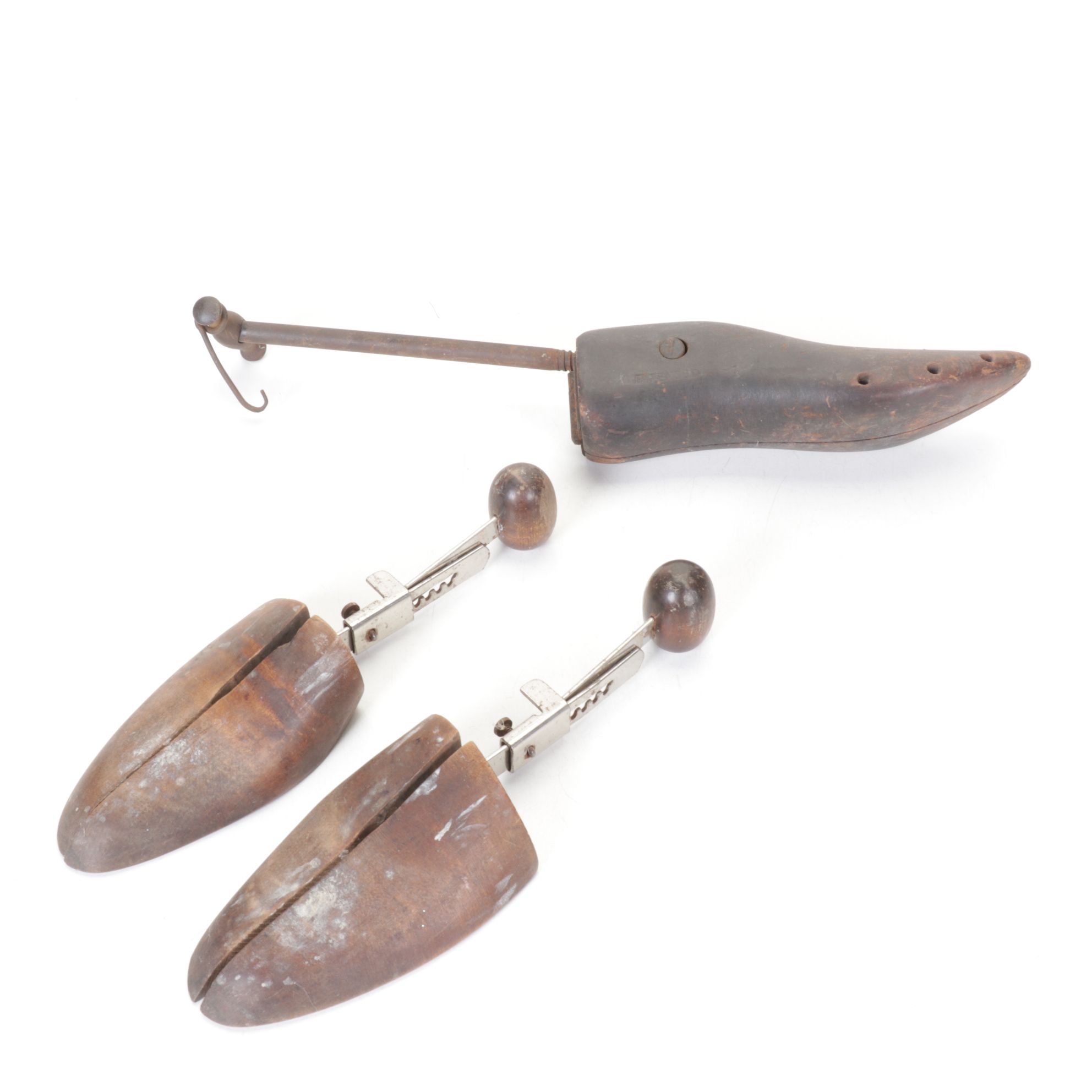 Shoe Stretcher and Pair of Shoe Trees, Early to Mid-20th Century
