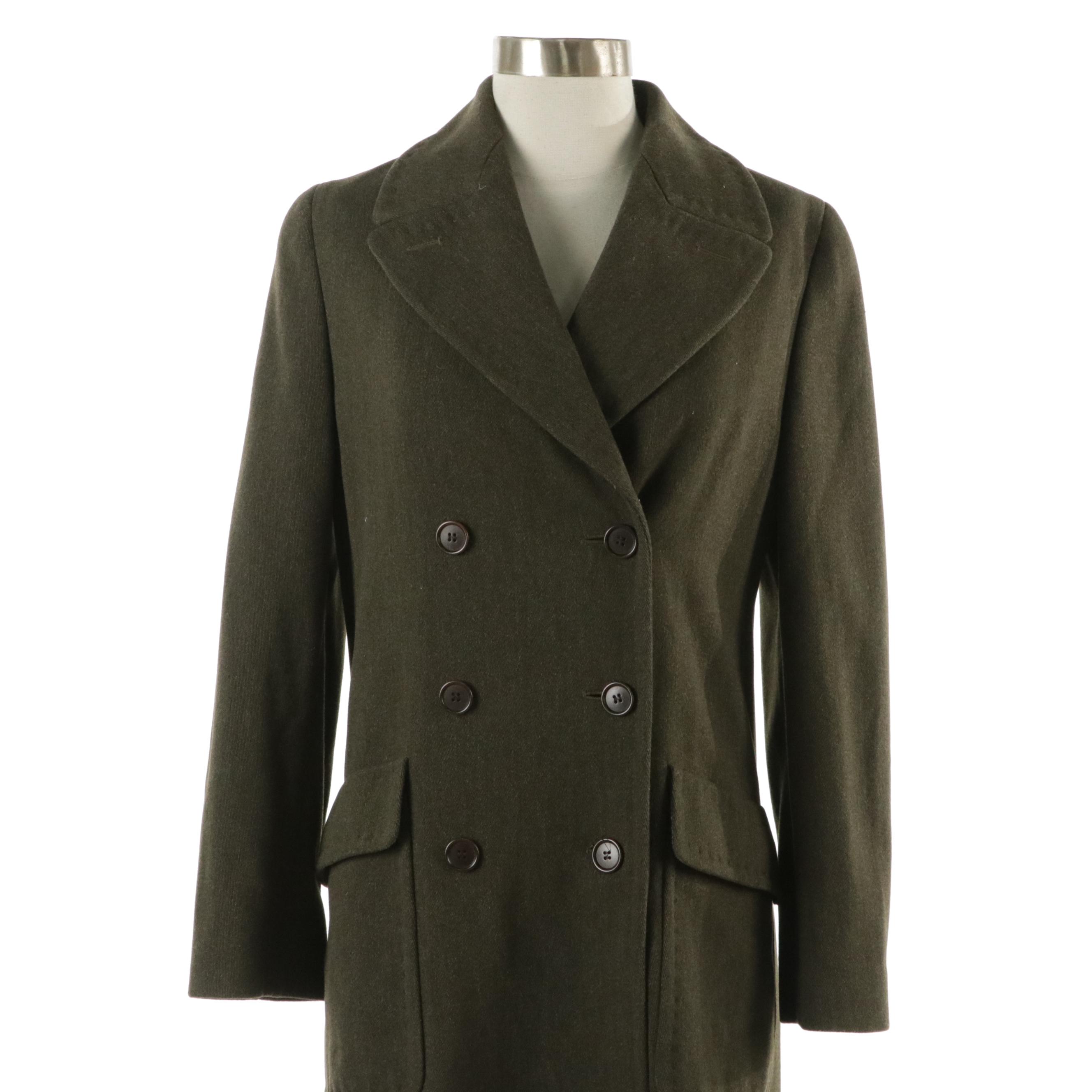 Paul Smith Wool Double-Breasted Long Overcoat