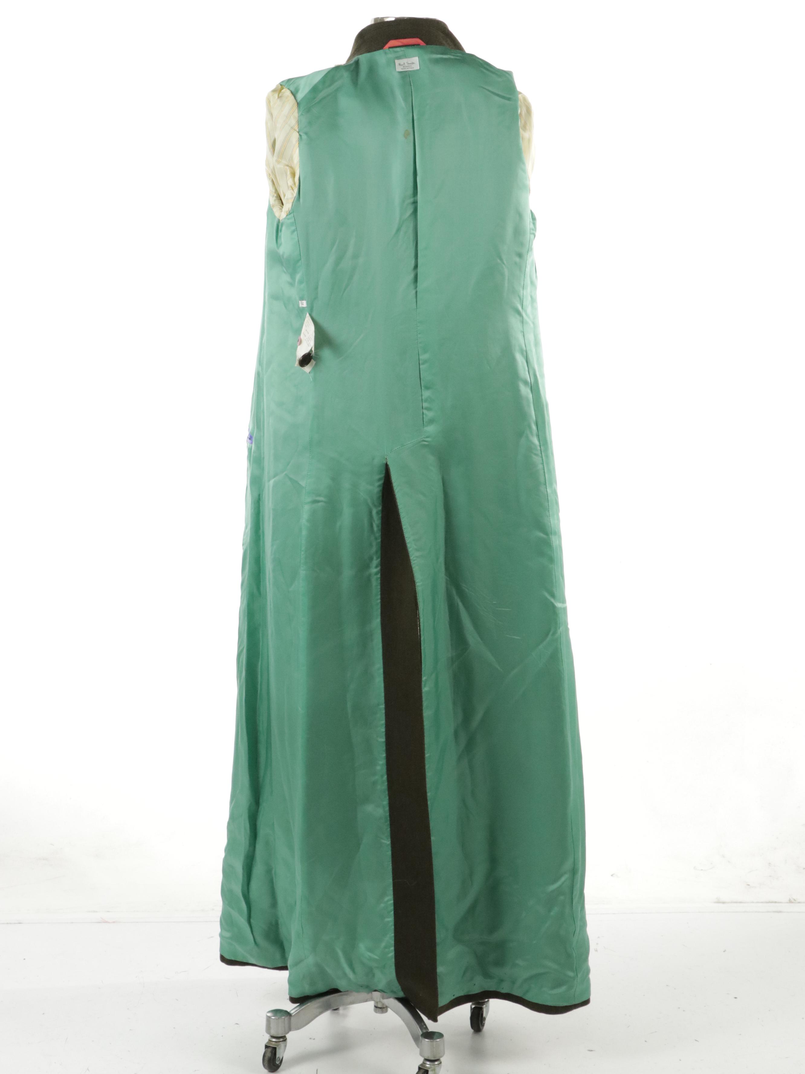 Paul Smith Wool Double-Breasted Long Overcoat