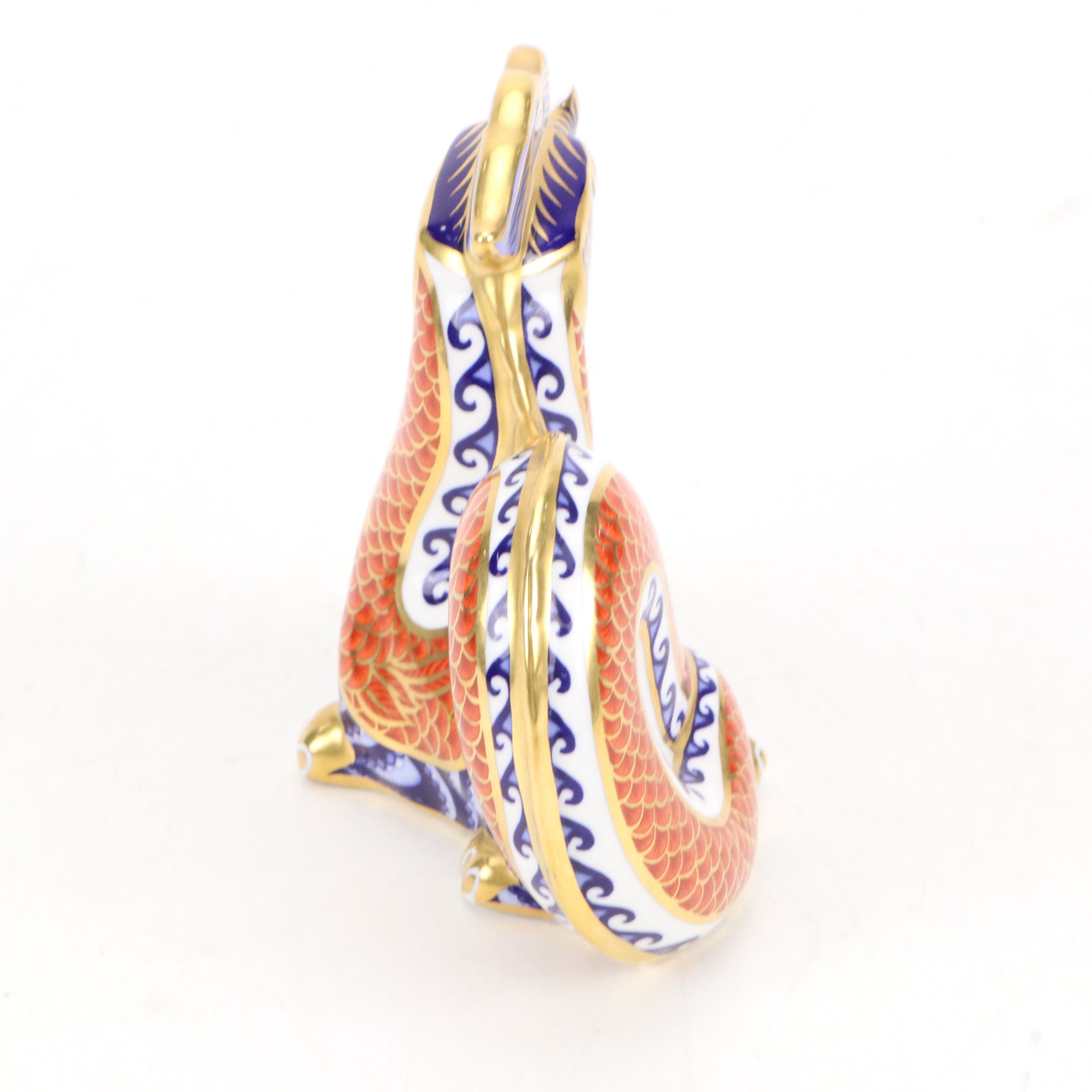 Royal Crown Derby Imari Collection Bone China Dragon Paperweight