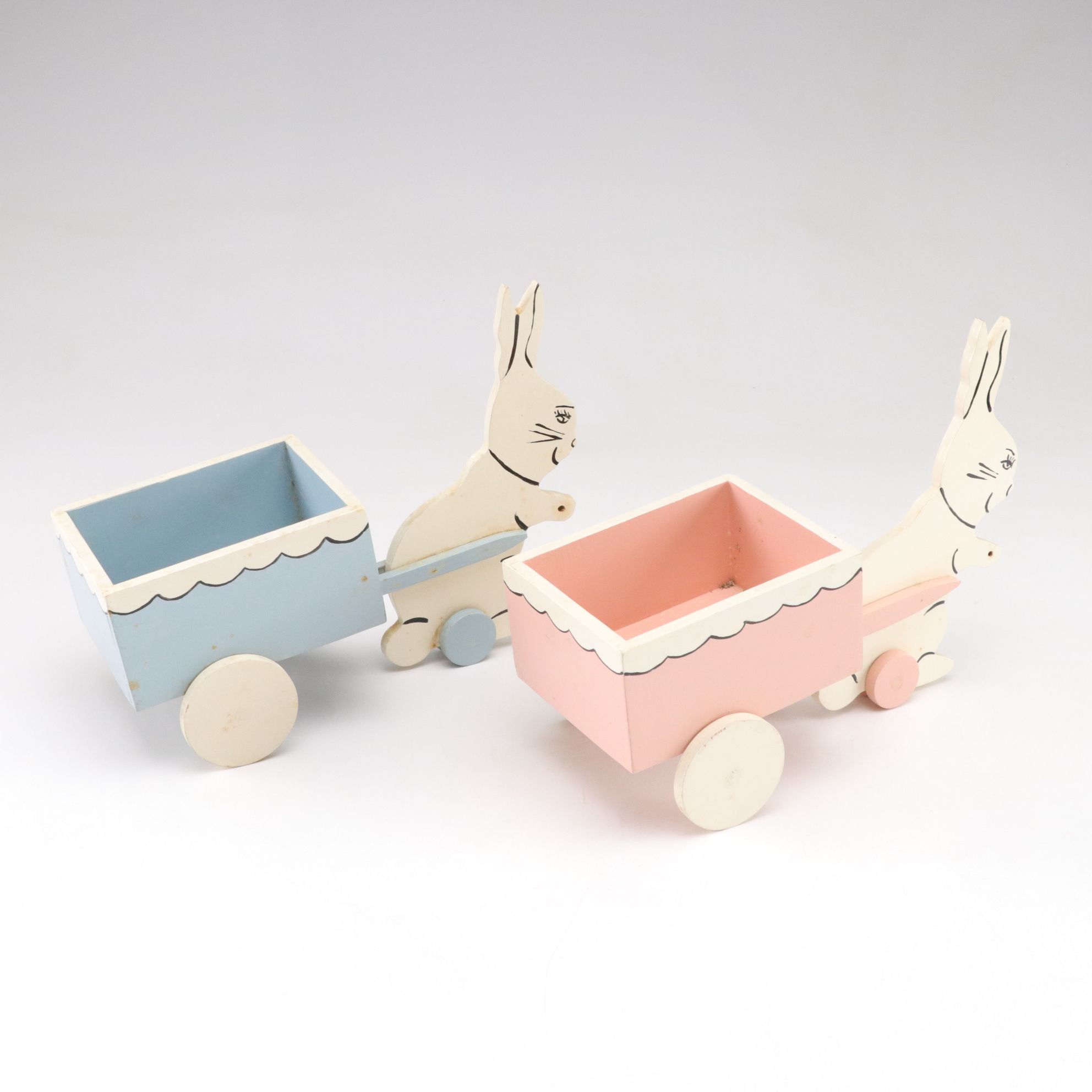 Wooden Jumping Jack Pull String "Easter Bunny" with Cookie Mold and Other Decor