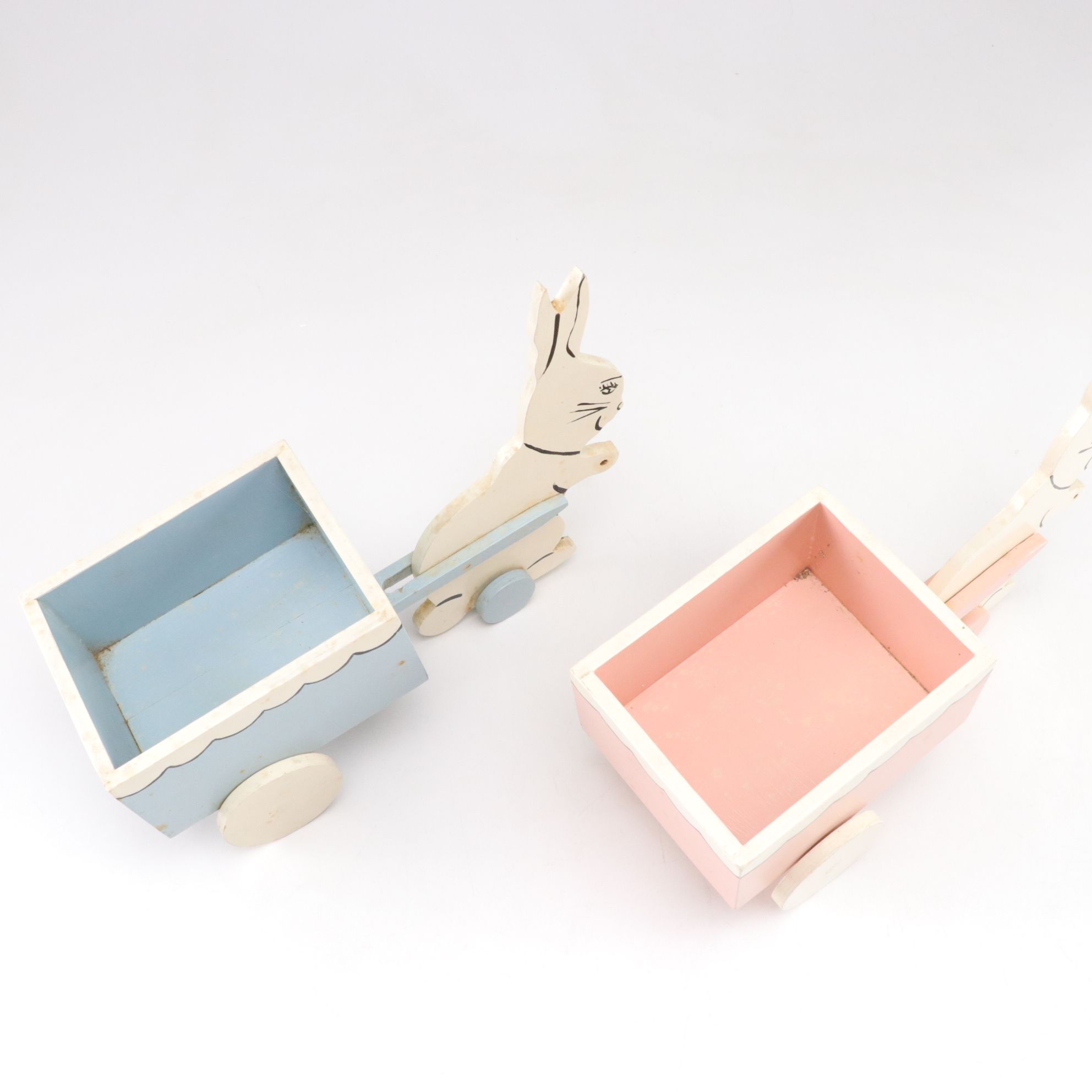 Wooden Jumping Jack Pull String "Easter Bunny" with Cookie Mold and Other Decor