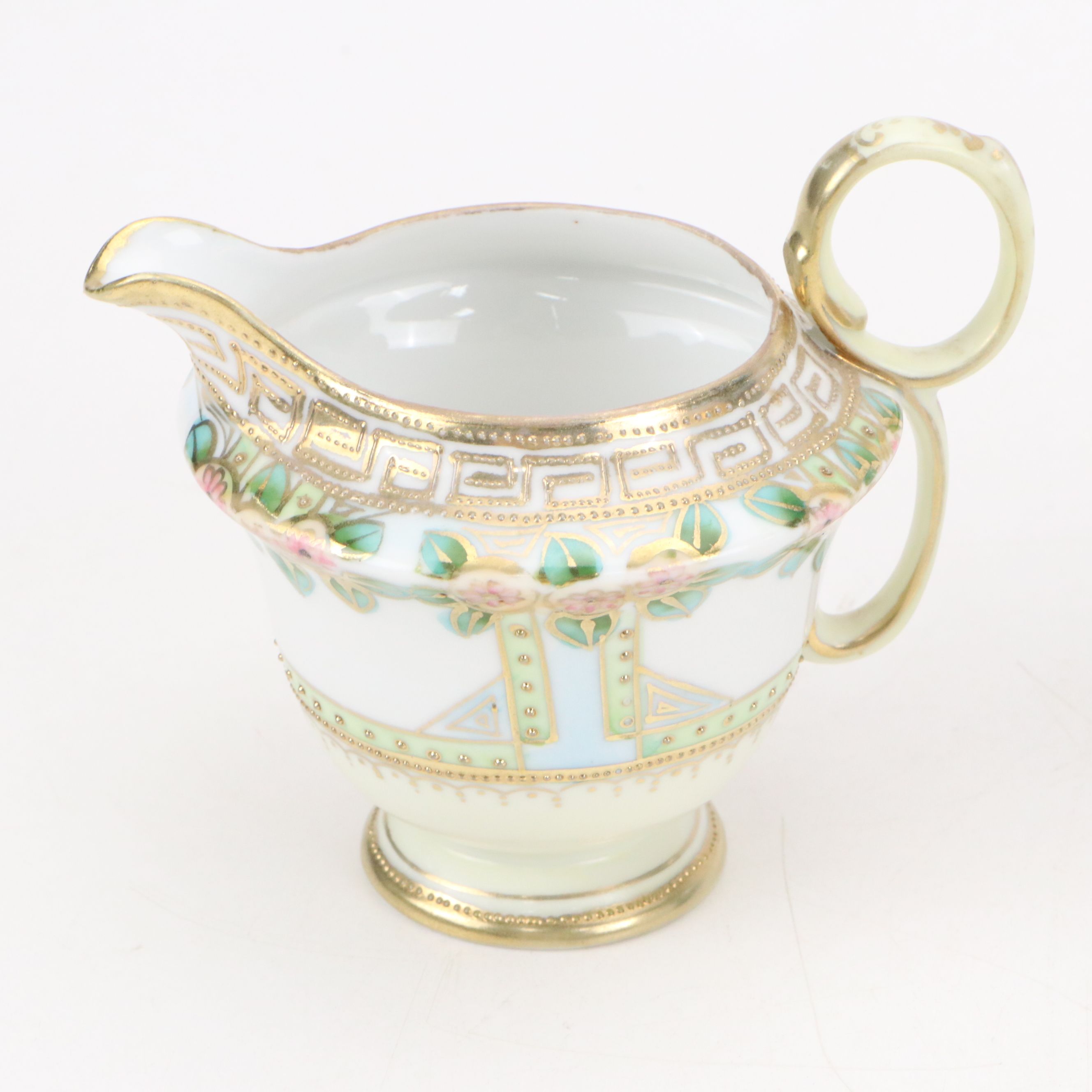 Japanese Porcelain Shaker and Creamer with Limoges Porcelain Vase