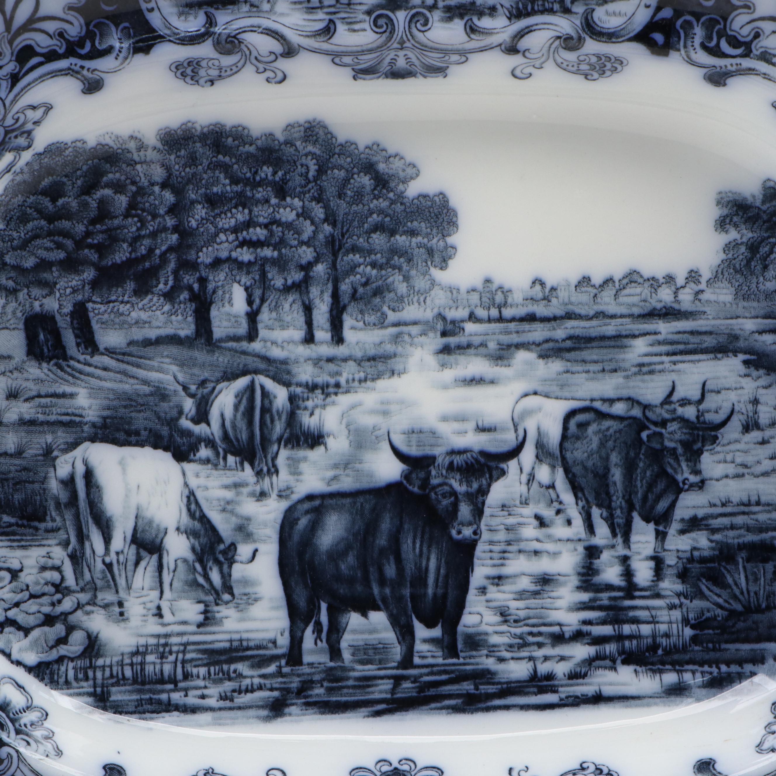 Wedgwood & Co. Cow Pattern Ceramic Dinnerware, Late 19th/Early 20th Century