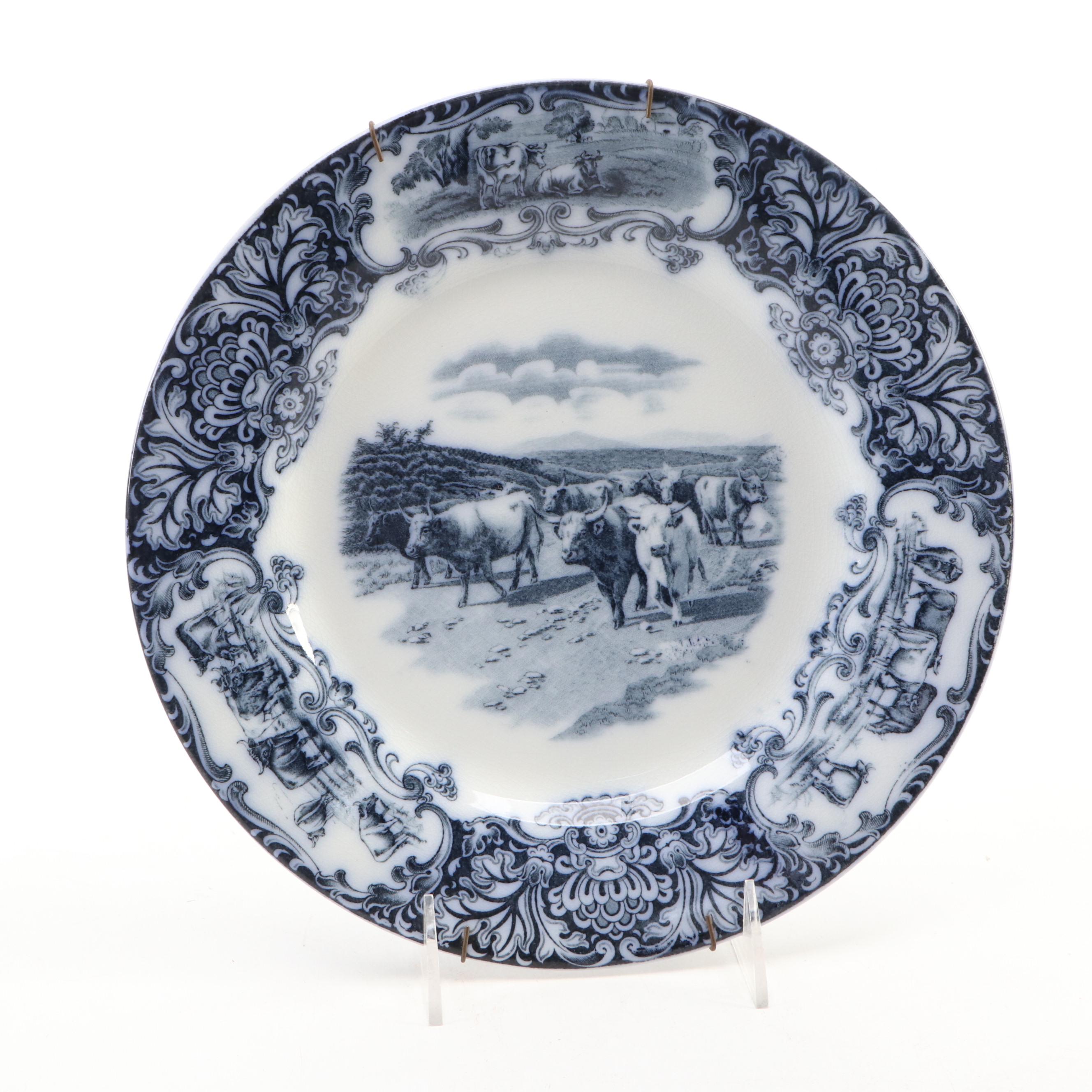Wedgwood & Co. Cow Pattern Ceramic Dinnerware, Late 19th/Early 20th Century
