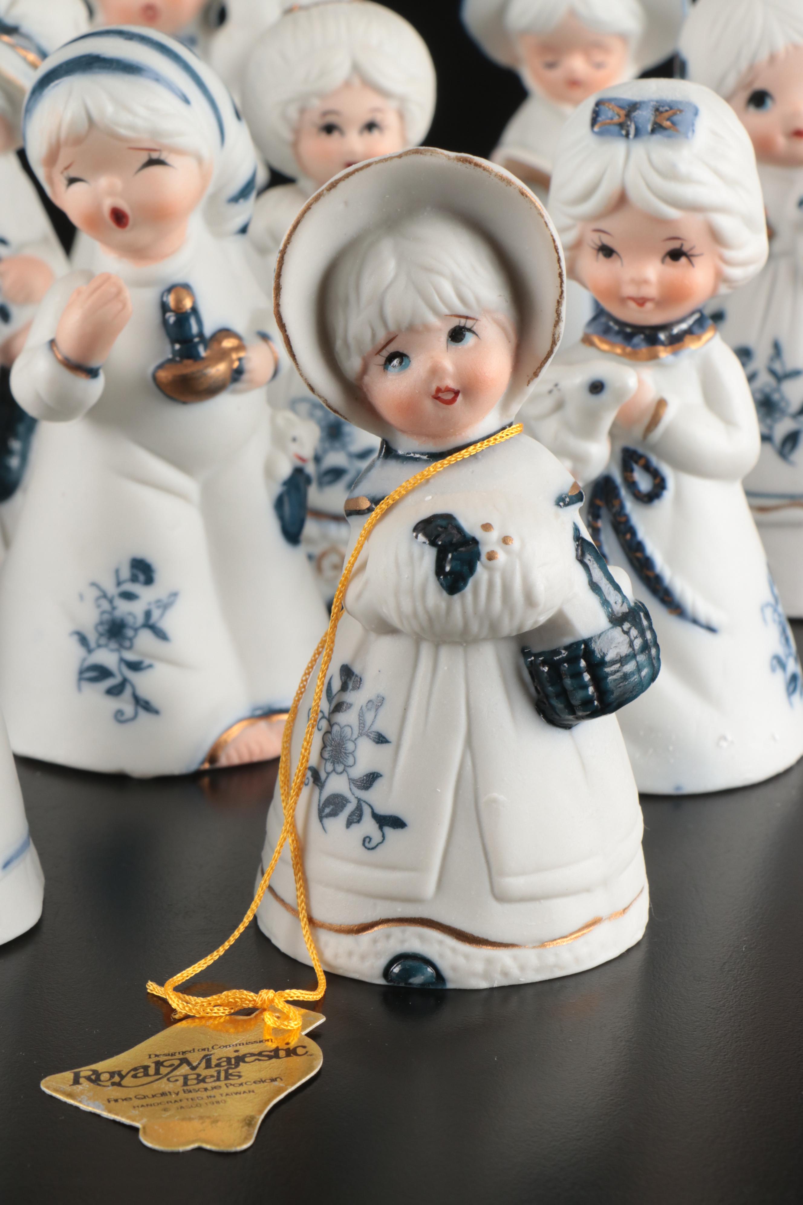 Royal Majestic Figural Bisque Bells, 1980