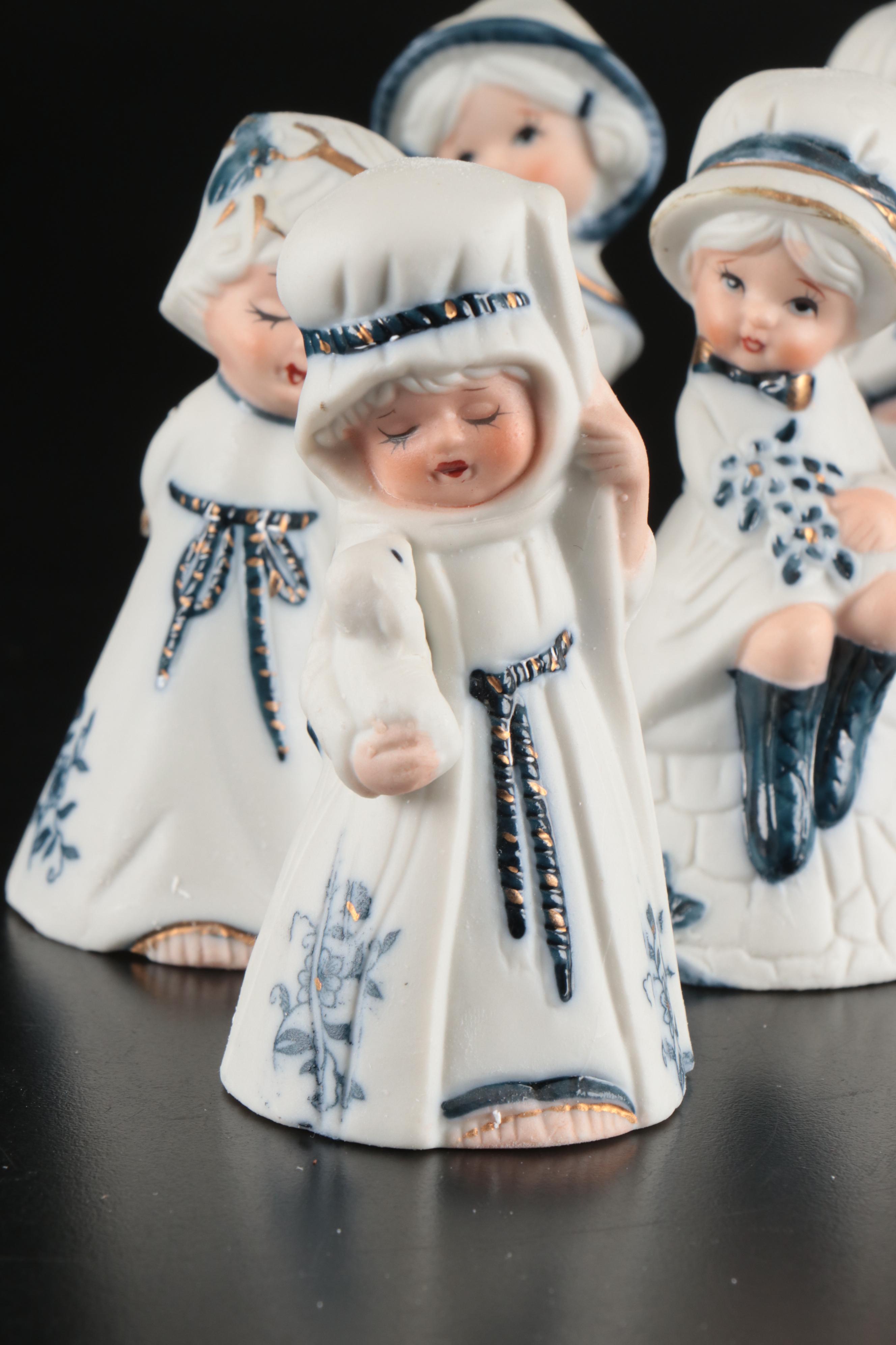Royal Majestic Figural Bisque Bells, 1980