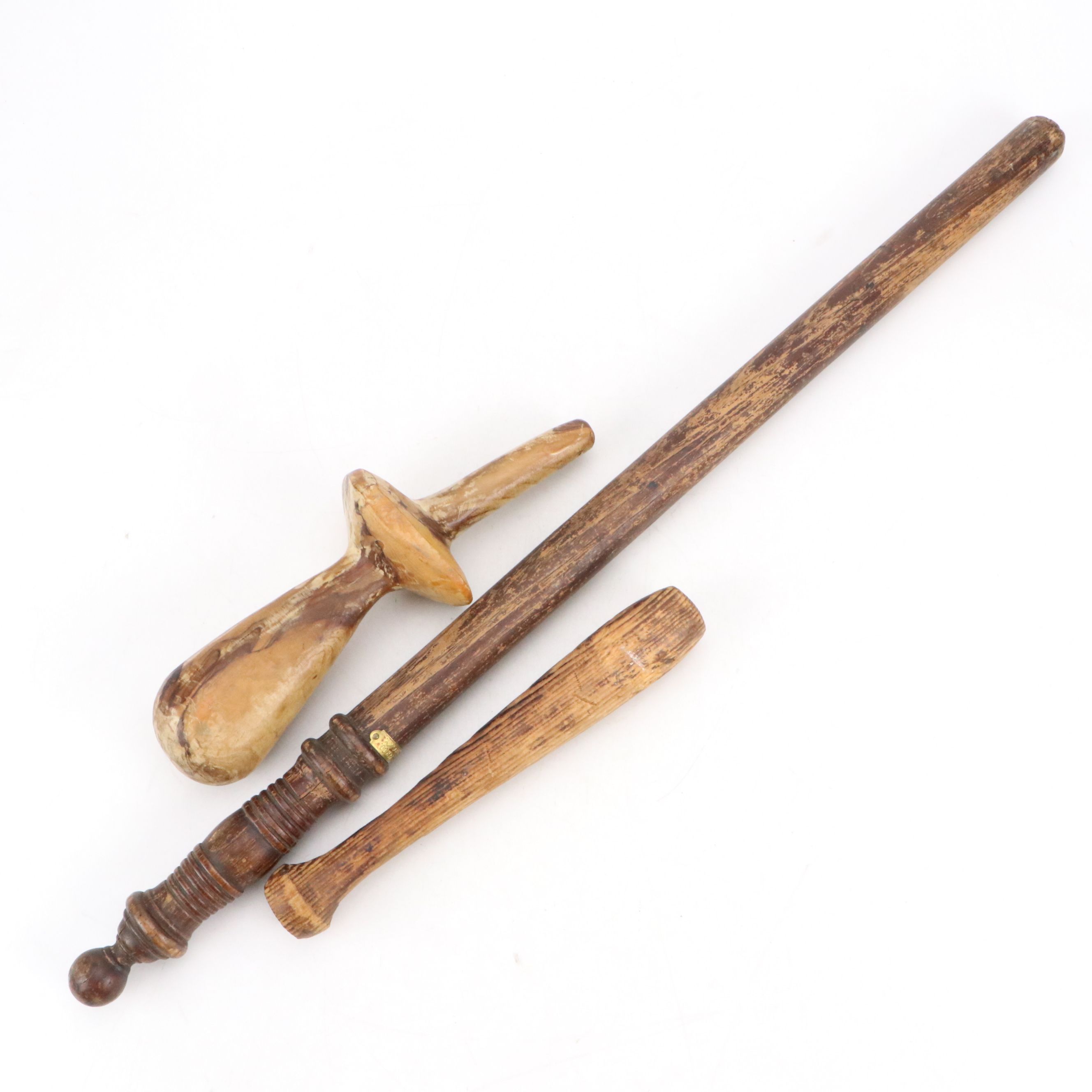 Newport Kentucky W.J. Baker Co. Wood Police Baton with Wood Bat and Club