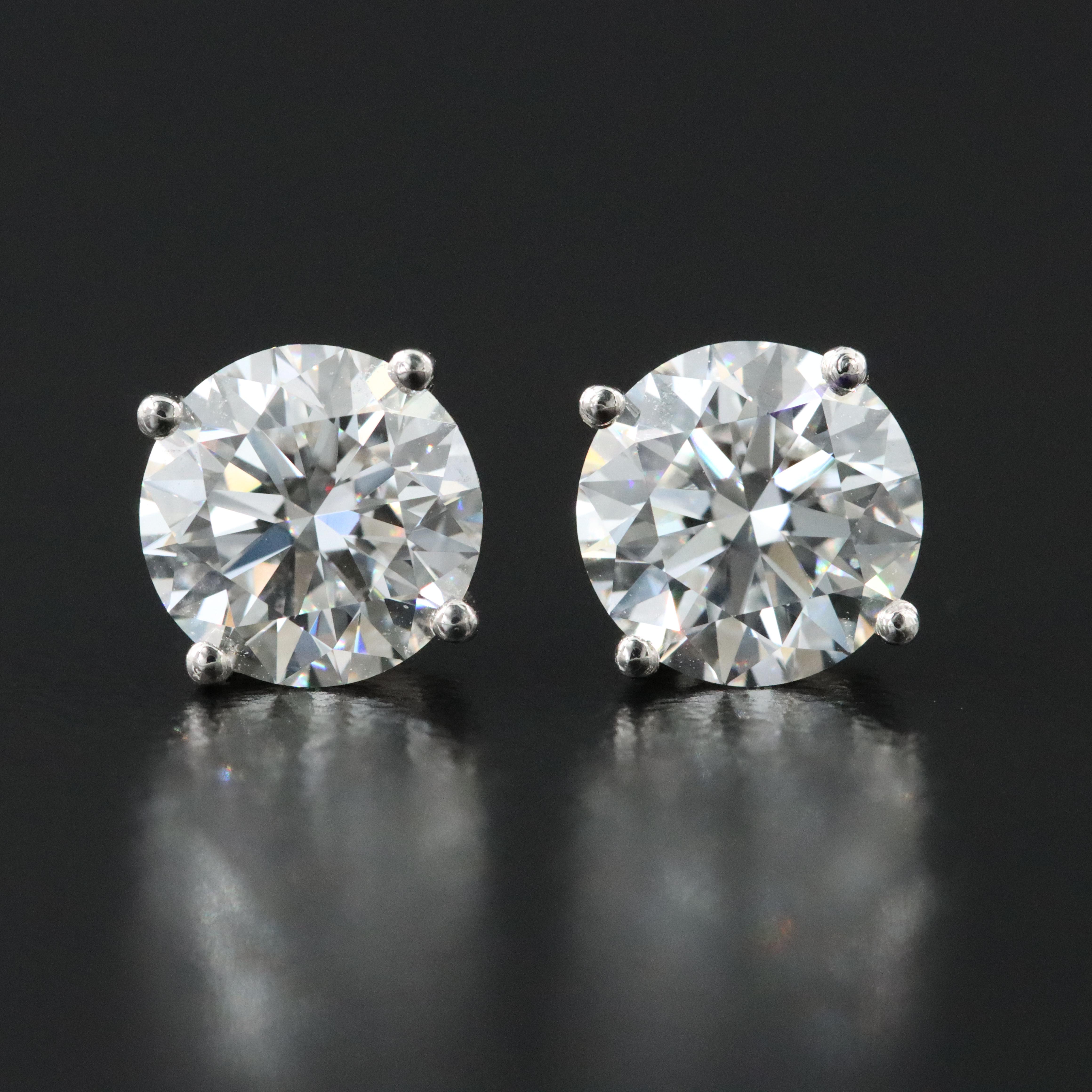 Platinum 2.16 CTW Lab Grown Diamond Stud Earrings with IGI Reports