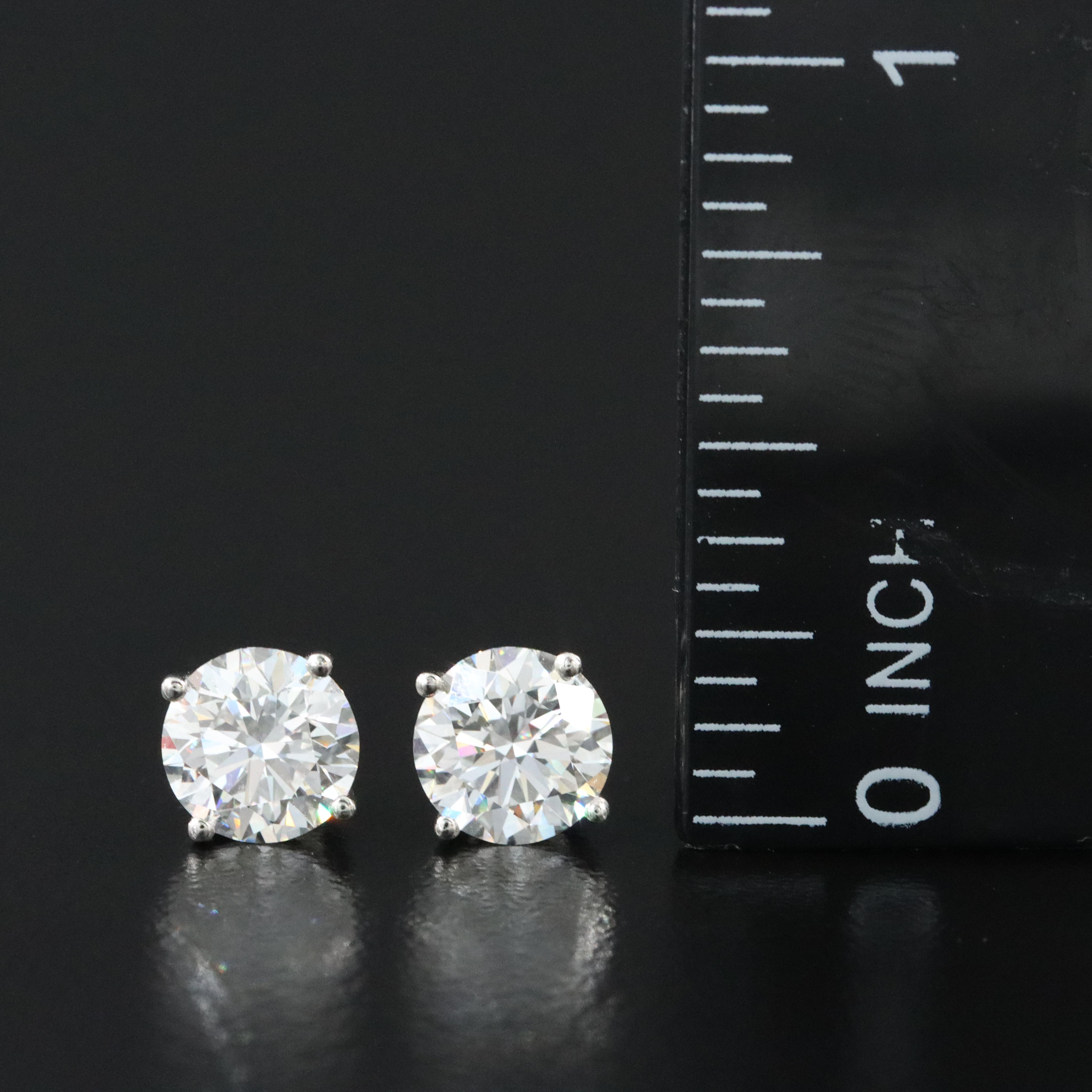 Platinum 2.16 CTW Lab Grown Diamond Stud Earrings with IGI Reports
