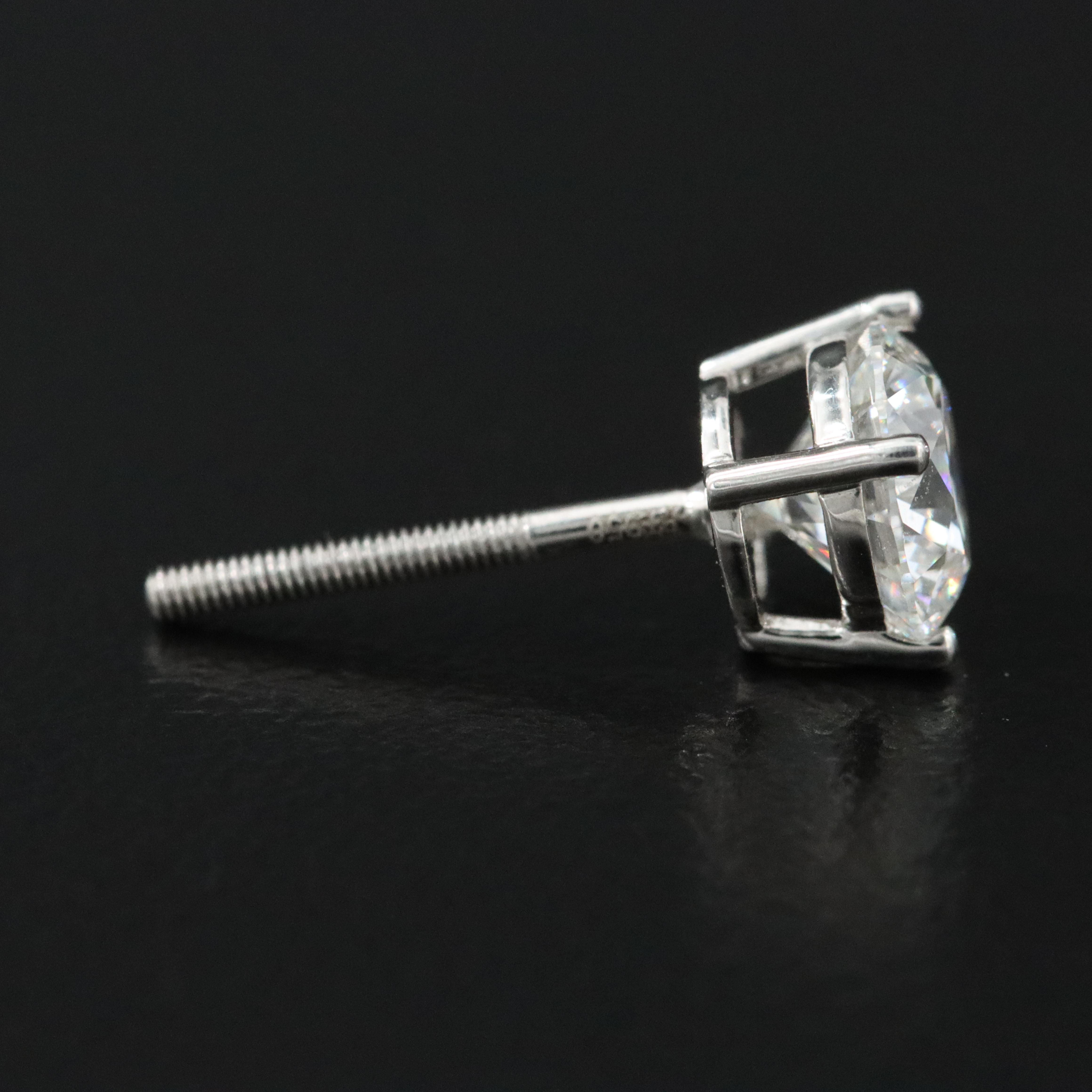 Platinum 2.16 CTW Lab Grown Diamond Stud Earrings with IGI Reports