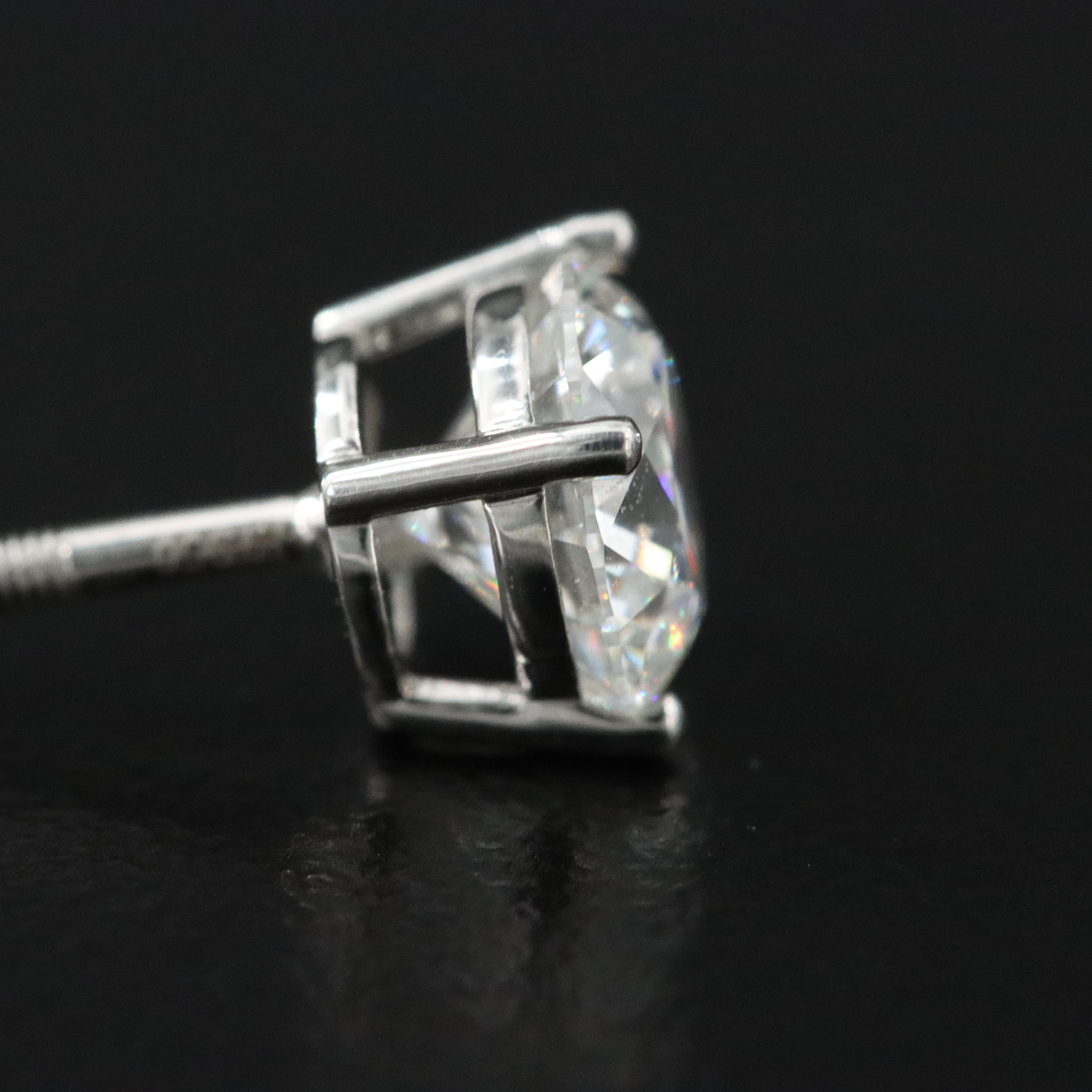 Platinum 2.16 CTW Lab Grown Diamond Stud Earrings with IGI Reports