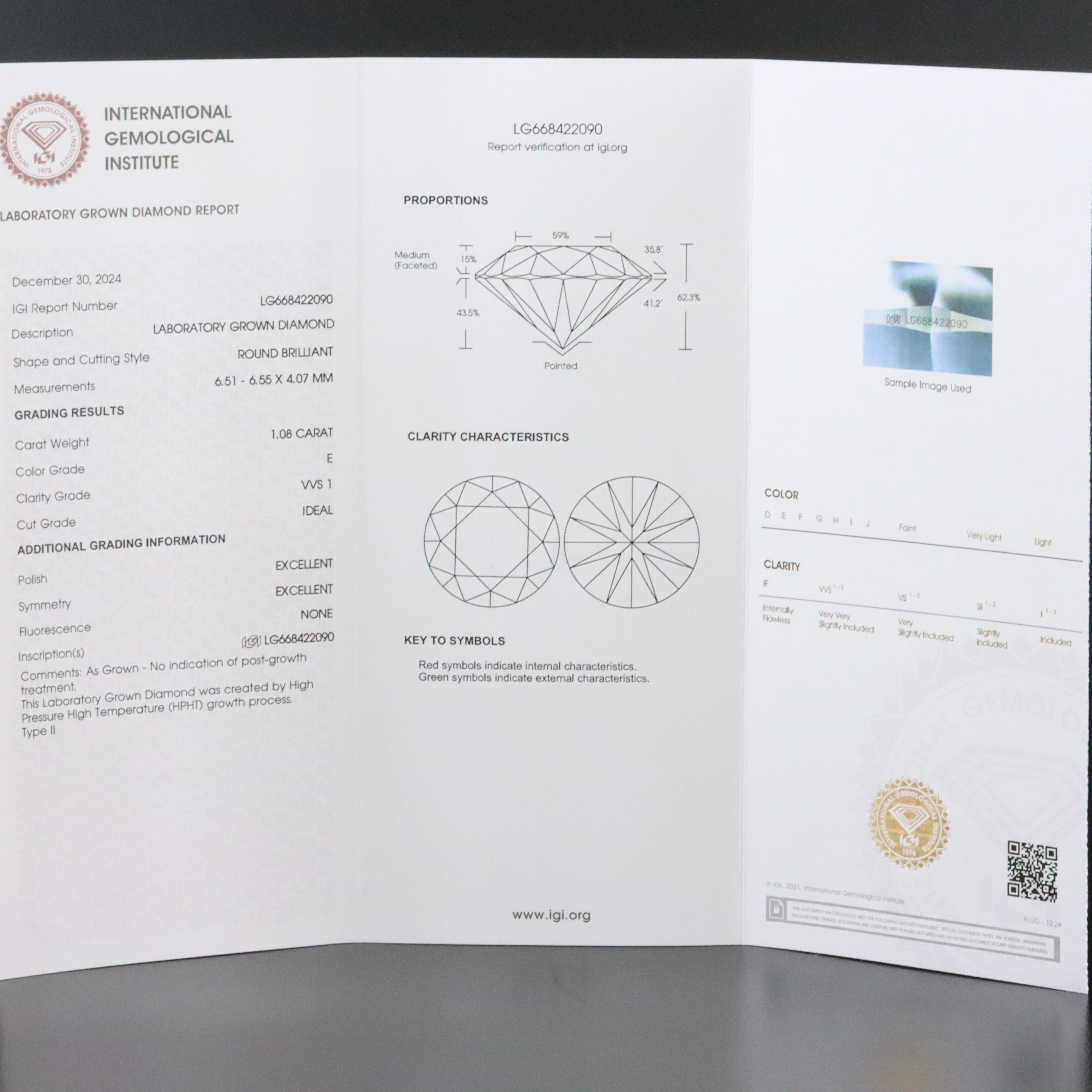 Platinum 2.16 CTW Lab Grown Diamond Stud Earrings with IGI Reports