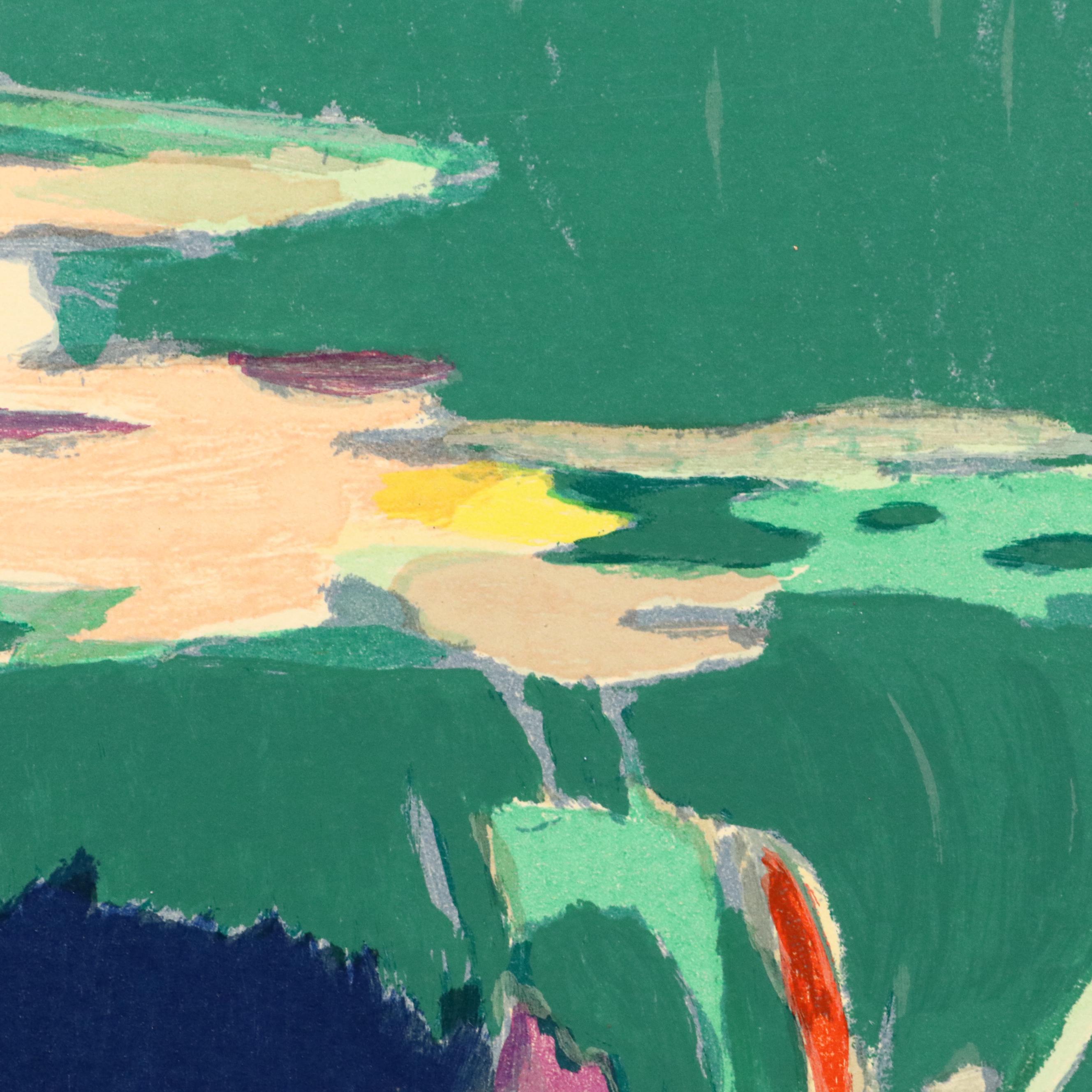 Tadashi Asoma Serigraph "Lilies Afloat"