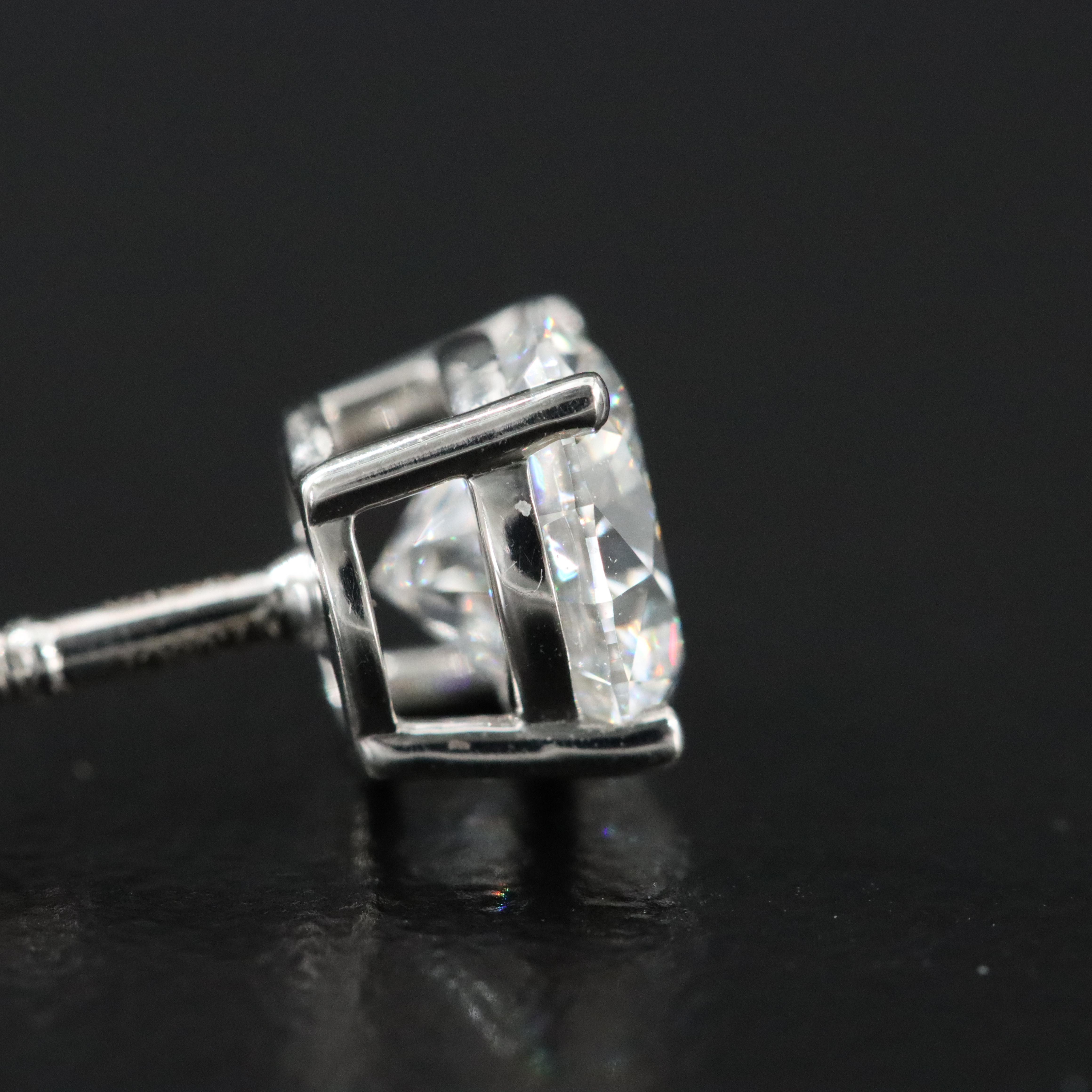 Platinum 2.10 CTW Lab Grown Diamond Solitaire Stud Earrings with IGI Reports