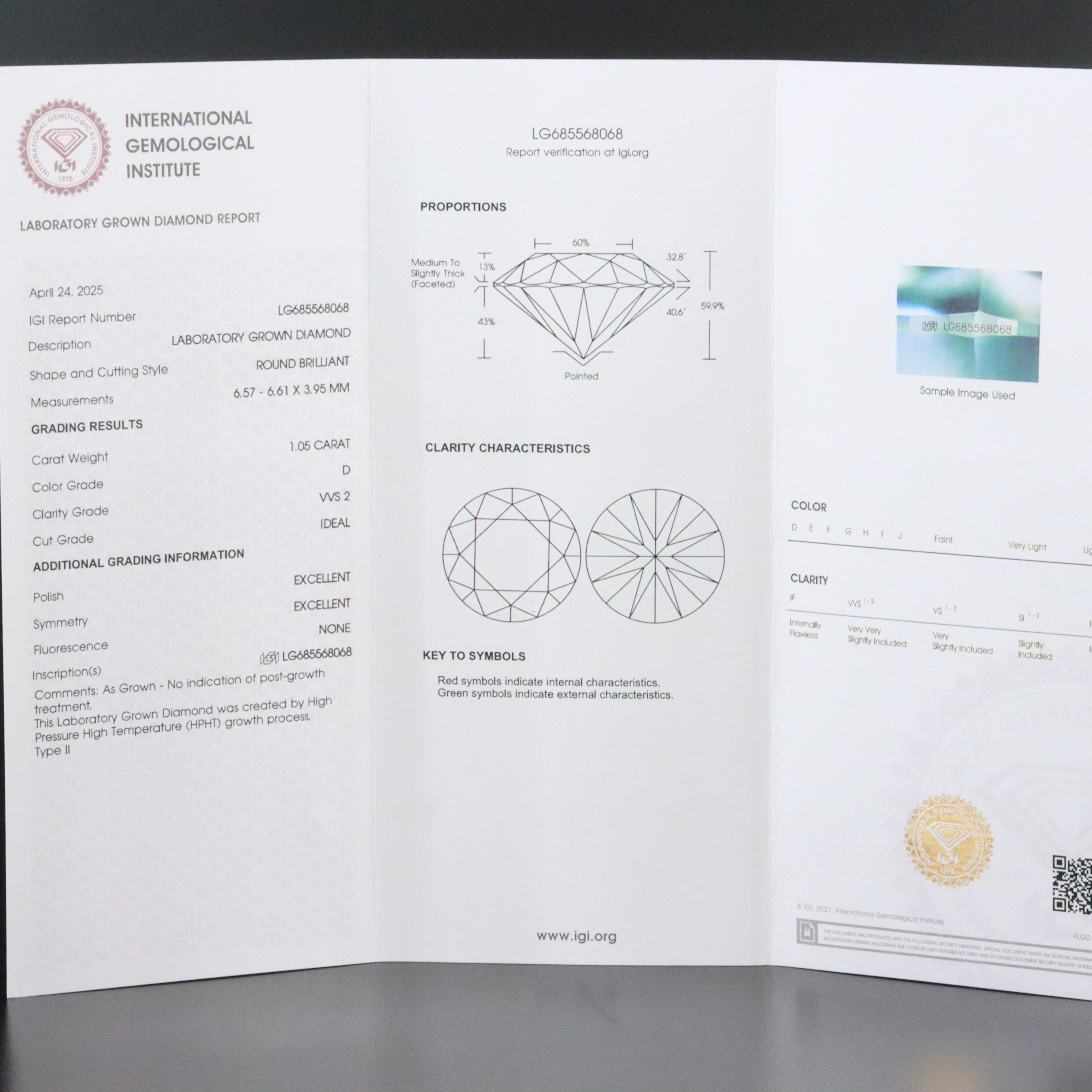 Platinum 2.10 CTW Lab Grown Diamond Solitaire Stud Earrings with IGI Reports