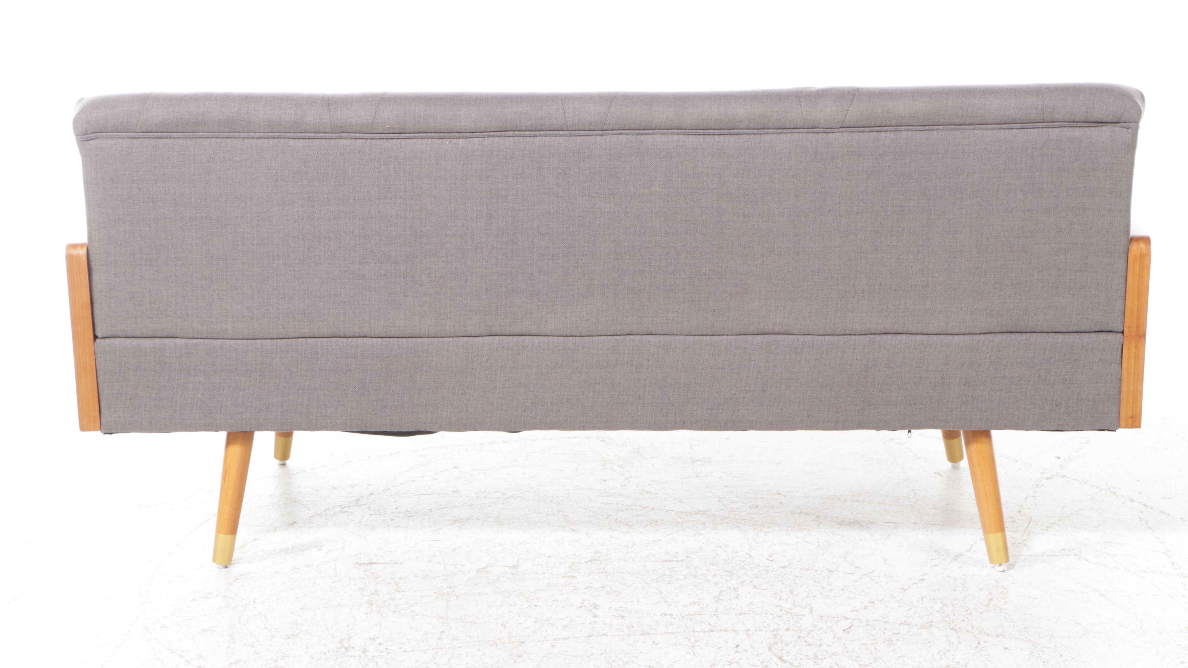 Mid Century Modern Style Wood and Upholstered Sofa