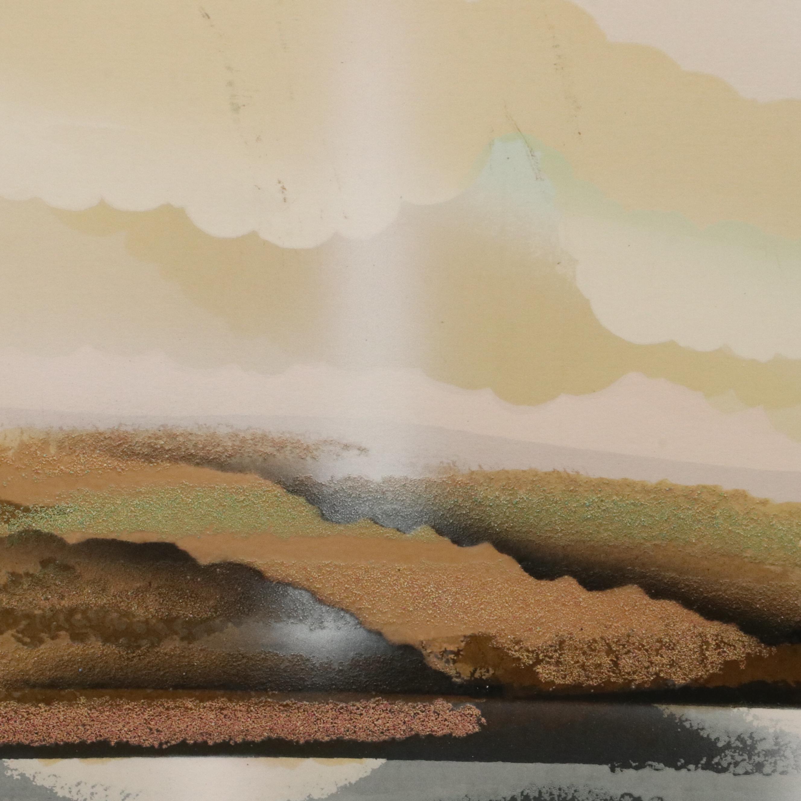 Elba Alvarez Mixed Media Serigraph "Las Lomas"