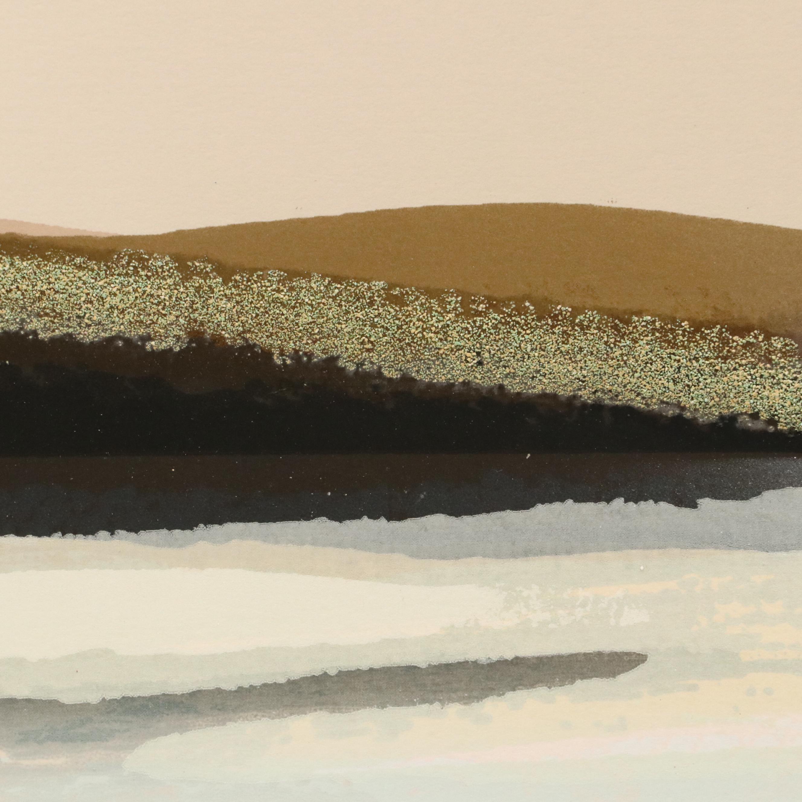 Elba Alvarez Mixed Media Serigraph "Las Lomas"