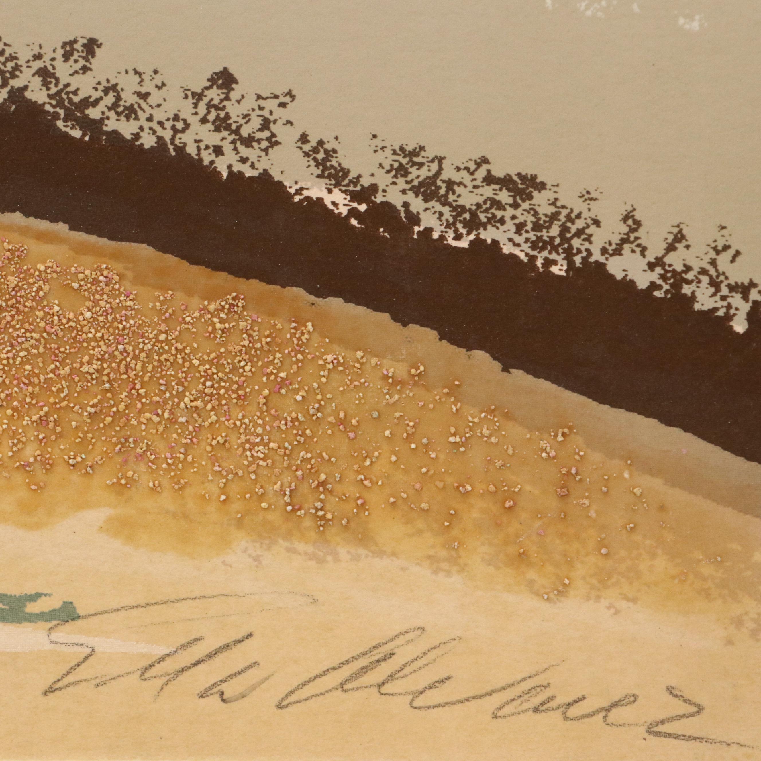 Elba Alvarez Mixed Media Serigraph "Las Lomas"