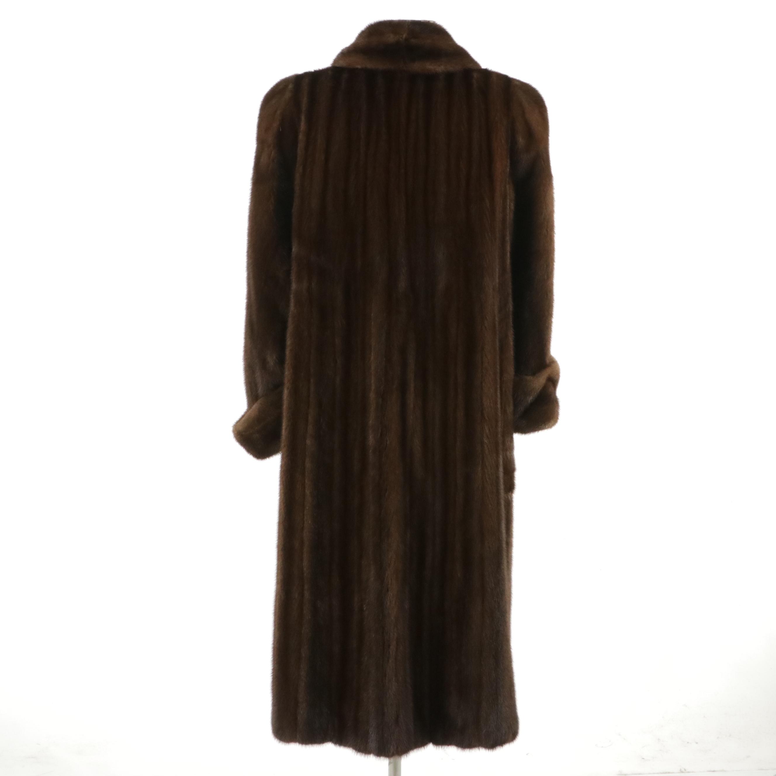 Marten Fur Tuxedo Collar Full Length Coat