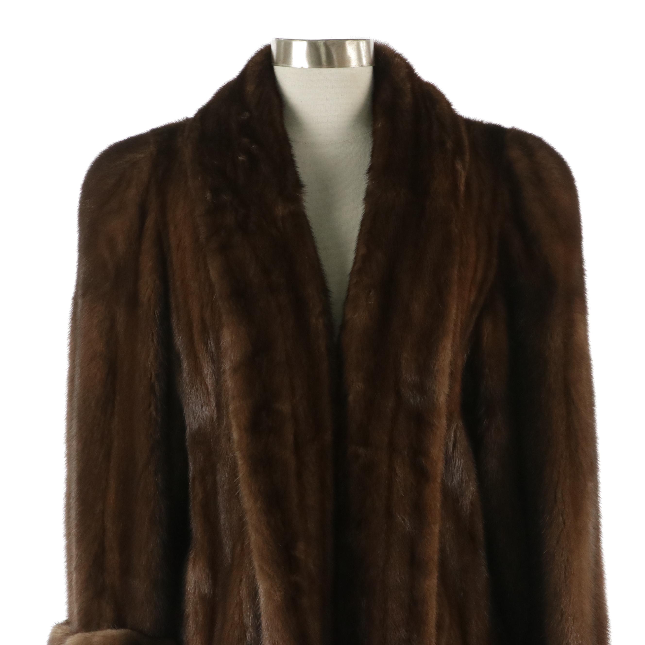 Marten Fur Tuxedo Collar Full Length Coat