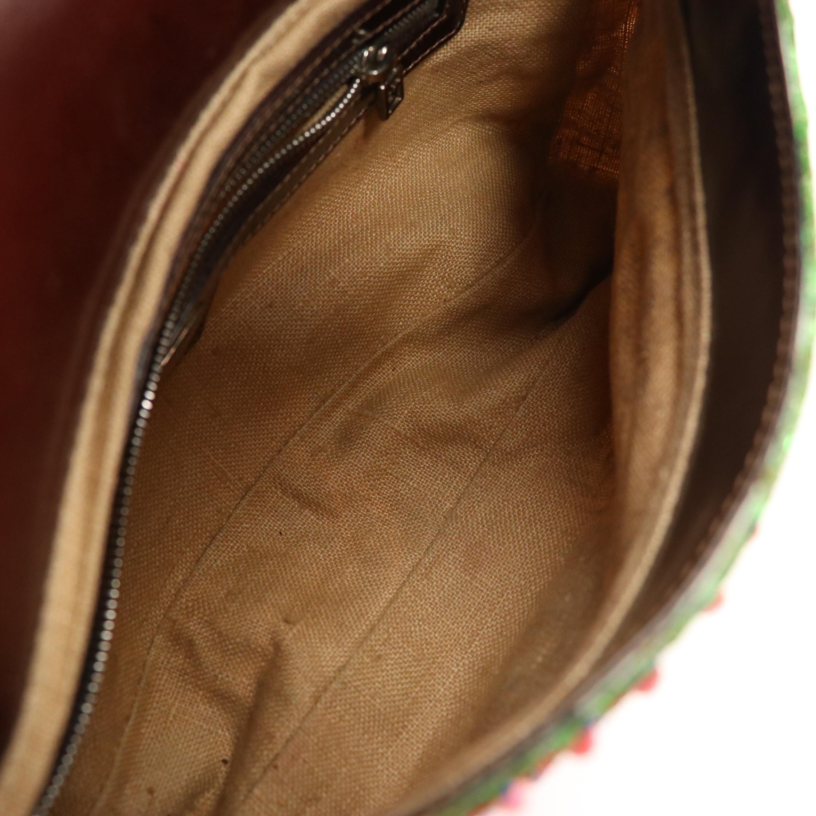 Fendi Beaded Baguette Bag with Leather Trim