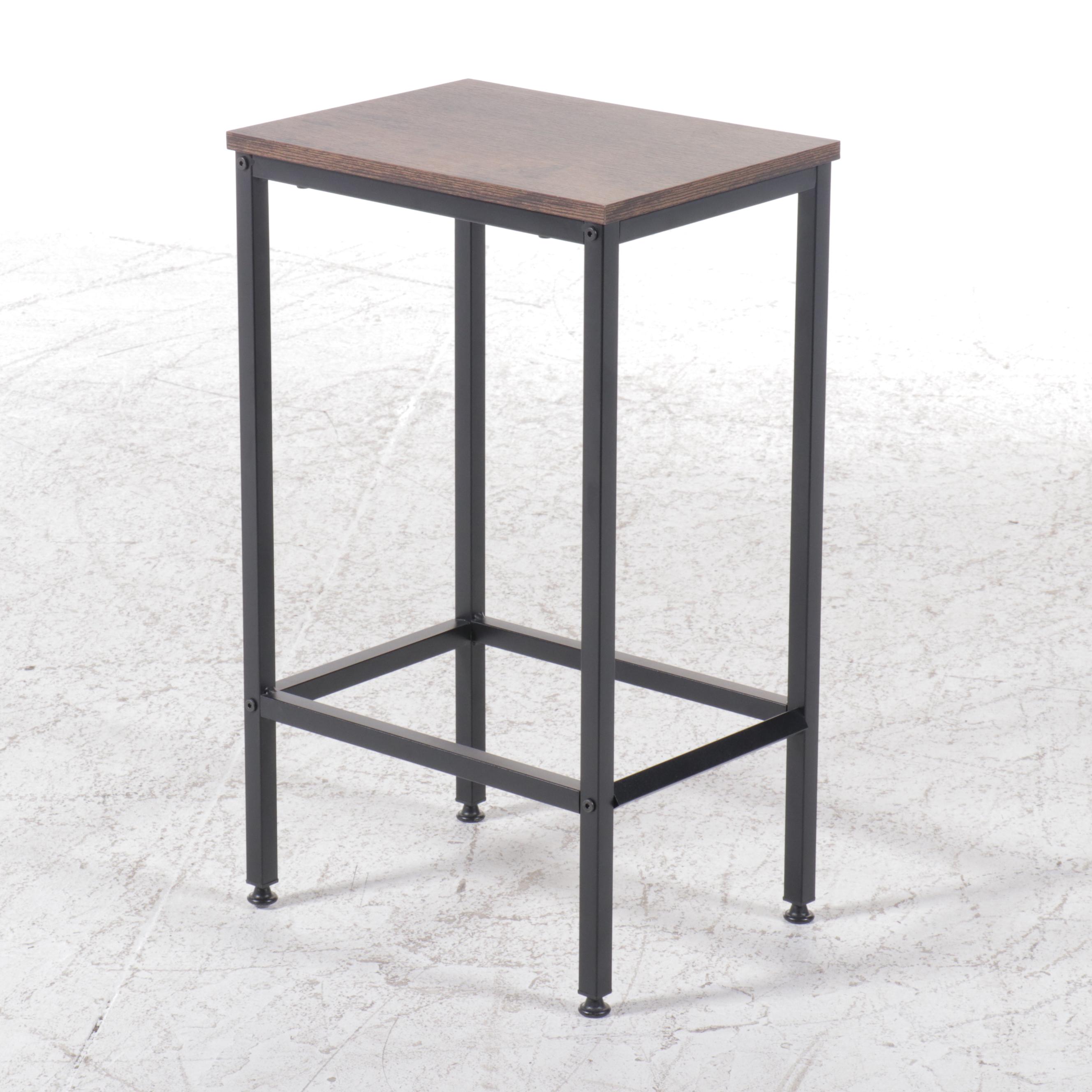 HomCom Contemporary Industrial Style Wood and Metal Kitchen Table and Stools