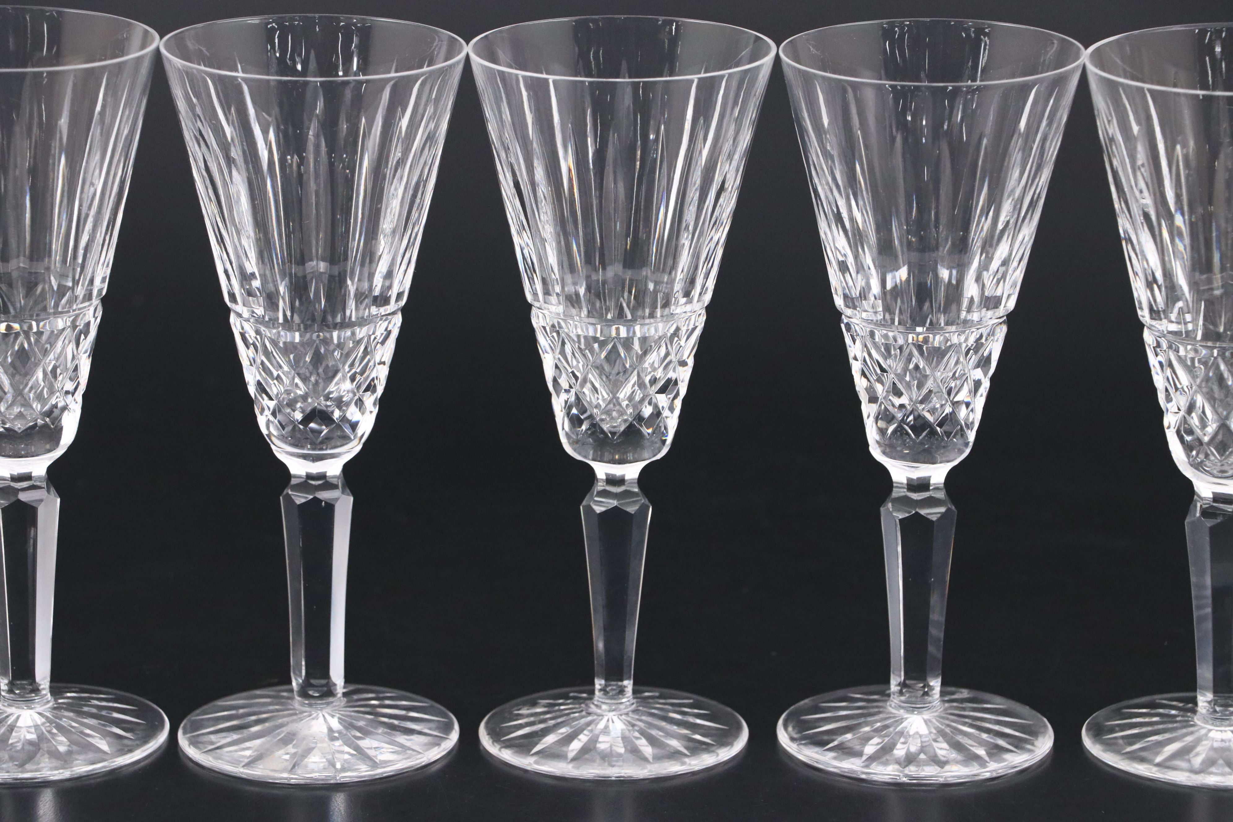 Waterford "Maeve" Crystal Fluted Glasses, Late 20th/Early 21st Century