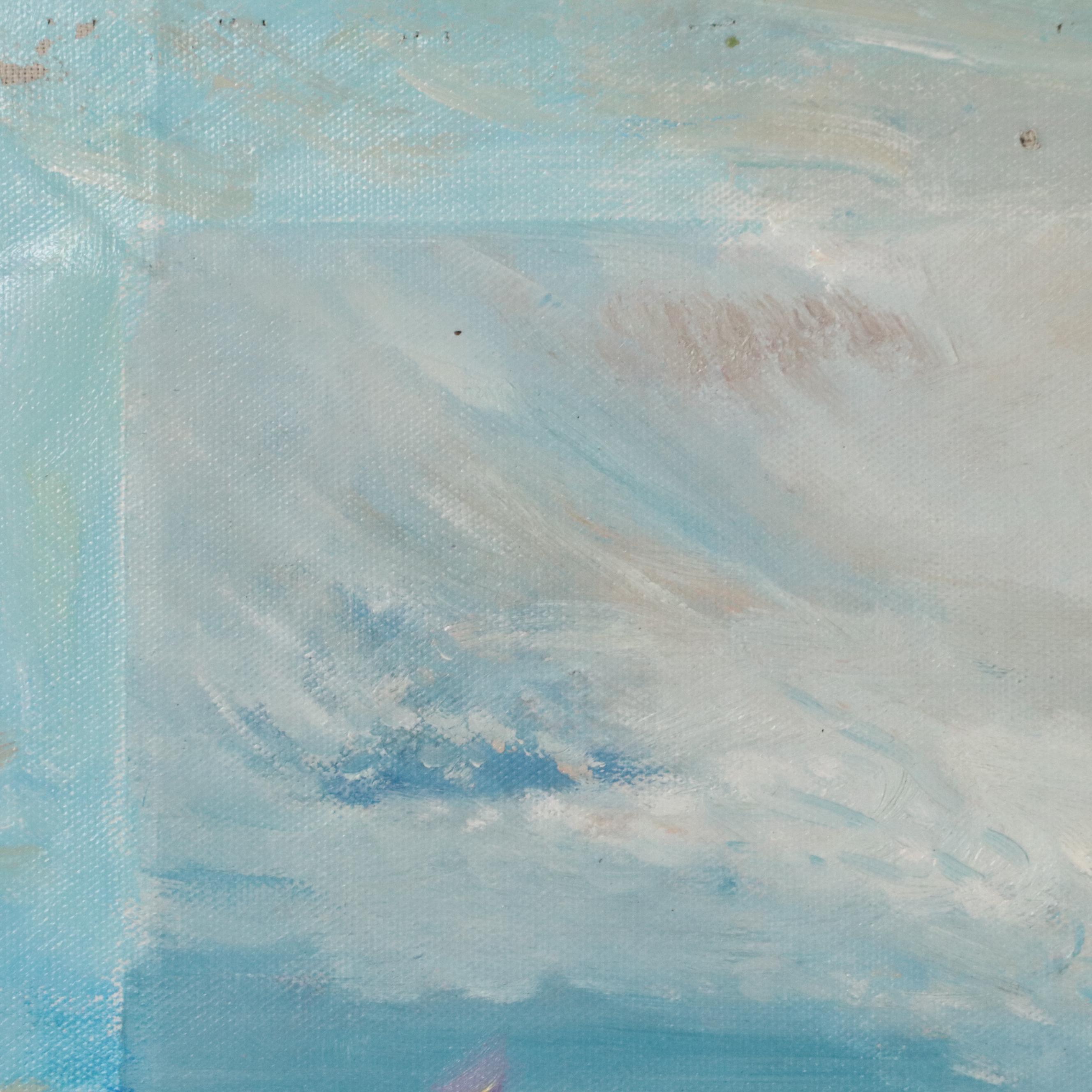 N. Ming Coastal Landscape Oil Painting, 21st Century