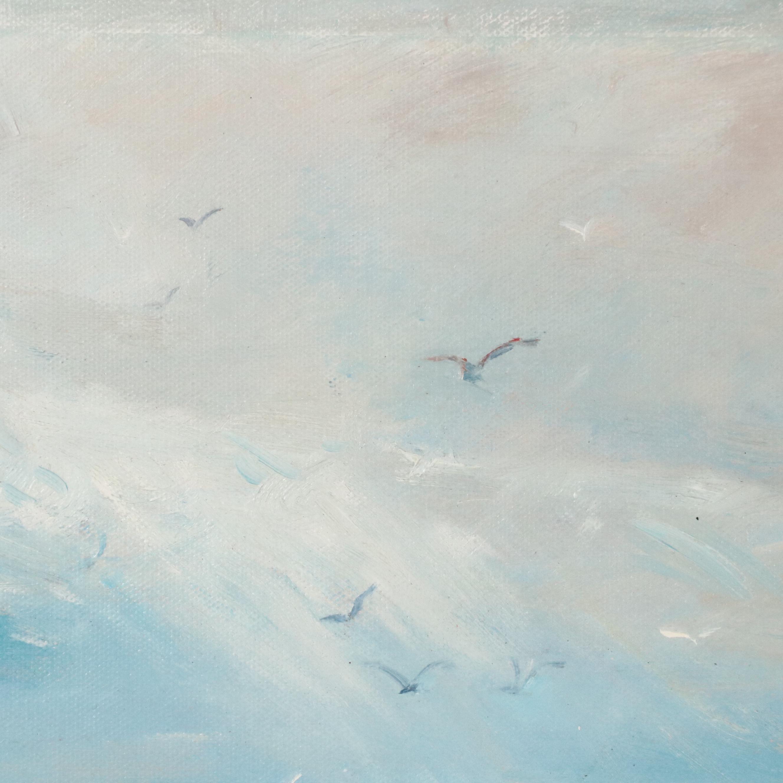 N. Ming Coastal Landscape Oil Painting, 21st Century