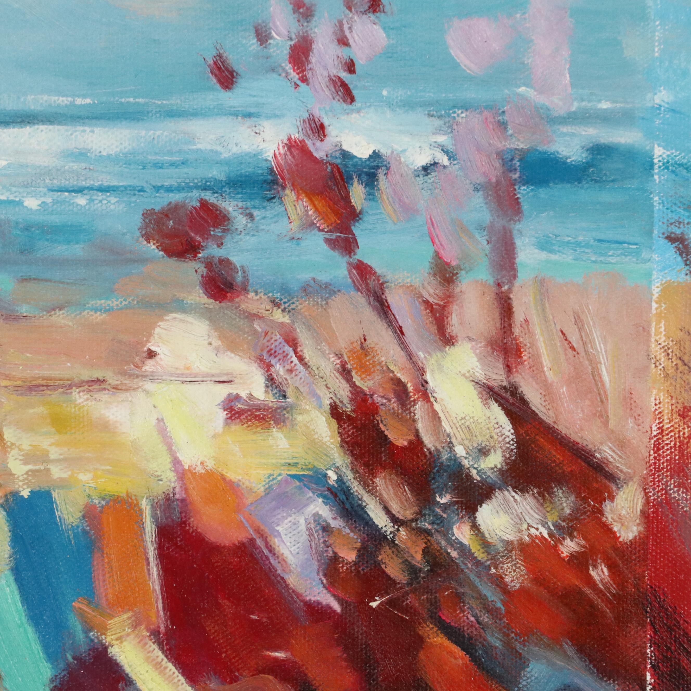 N. Ming Coastal Landscape Oil Painting, 21st Century