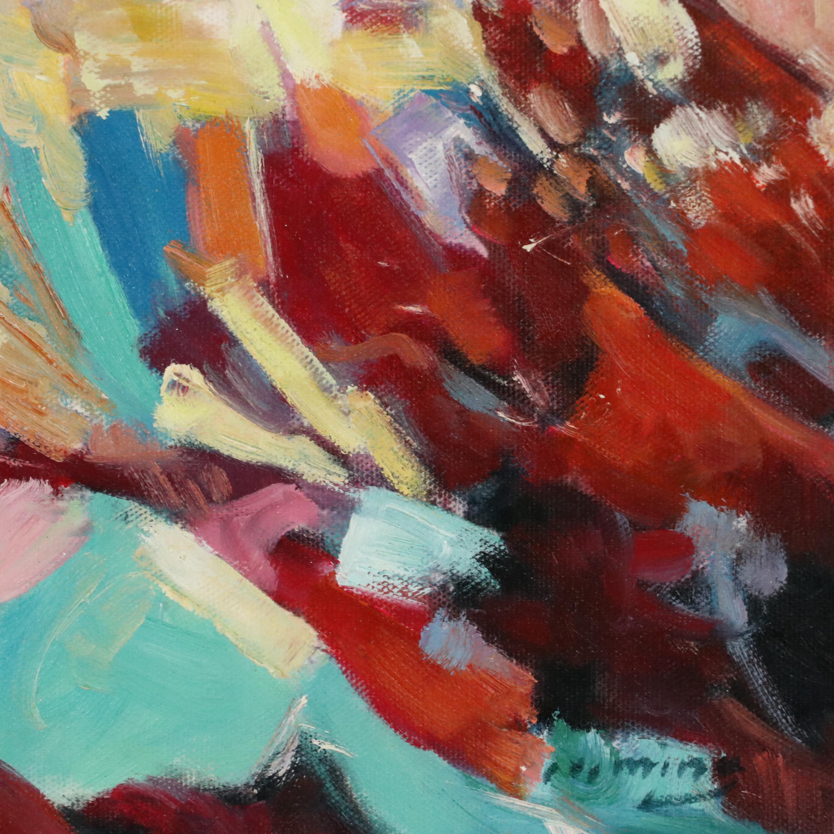 N. Ming Coastal Landscape Oil Painting, 21st Century