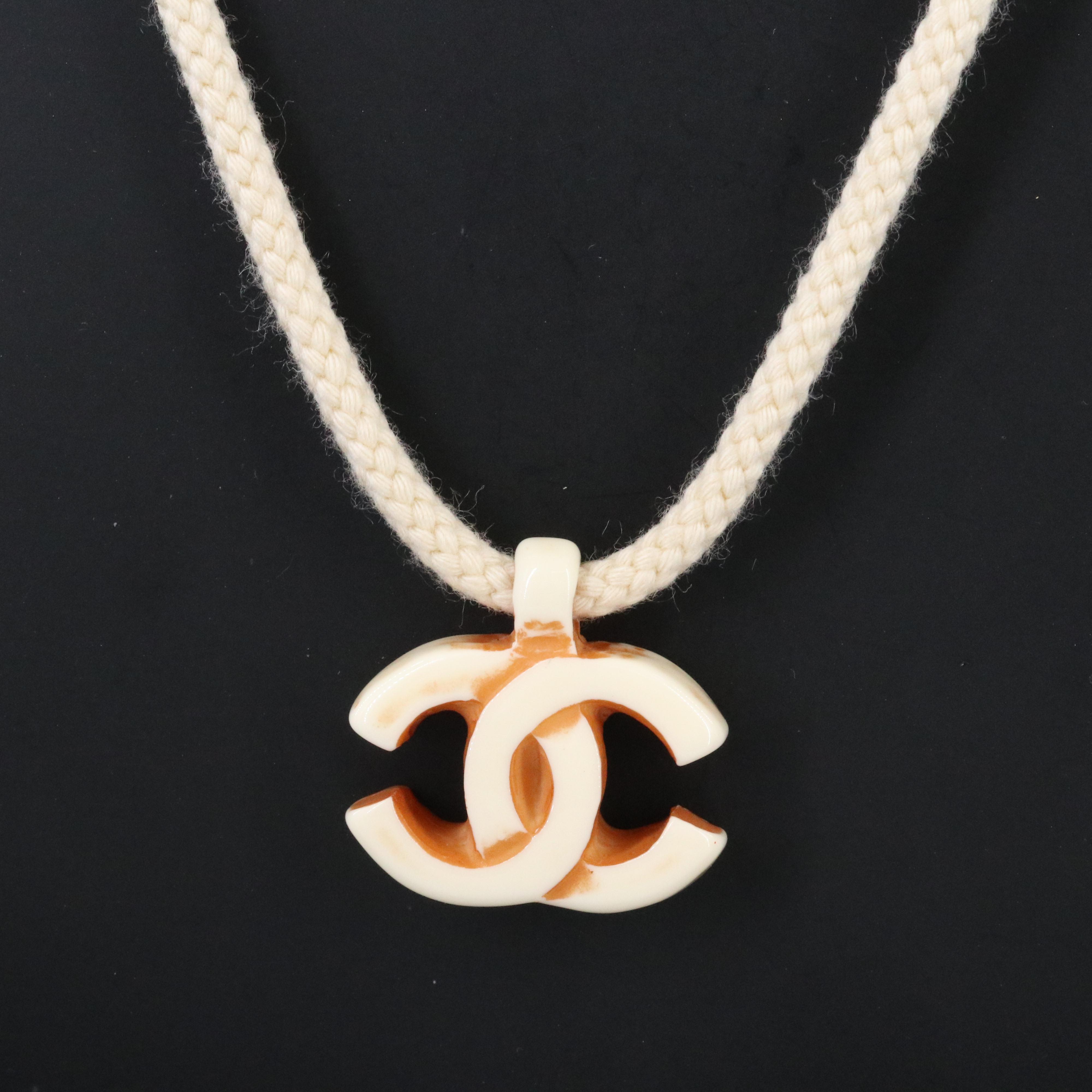 Chanel CC Pendant Cord Necklace 2001